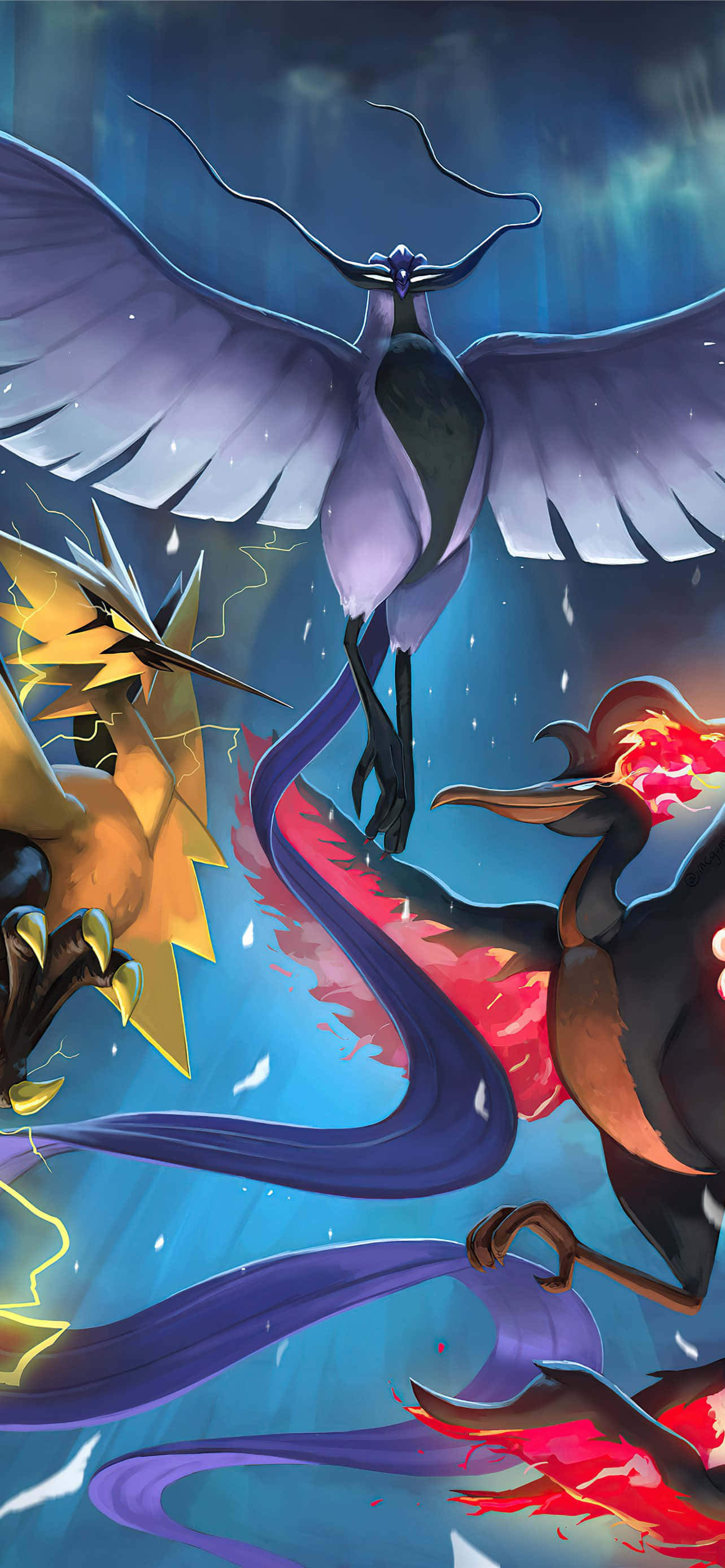 Articuno Galarian, Zapdos și Moltres Fundal