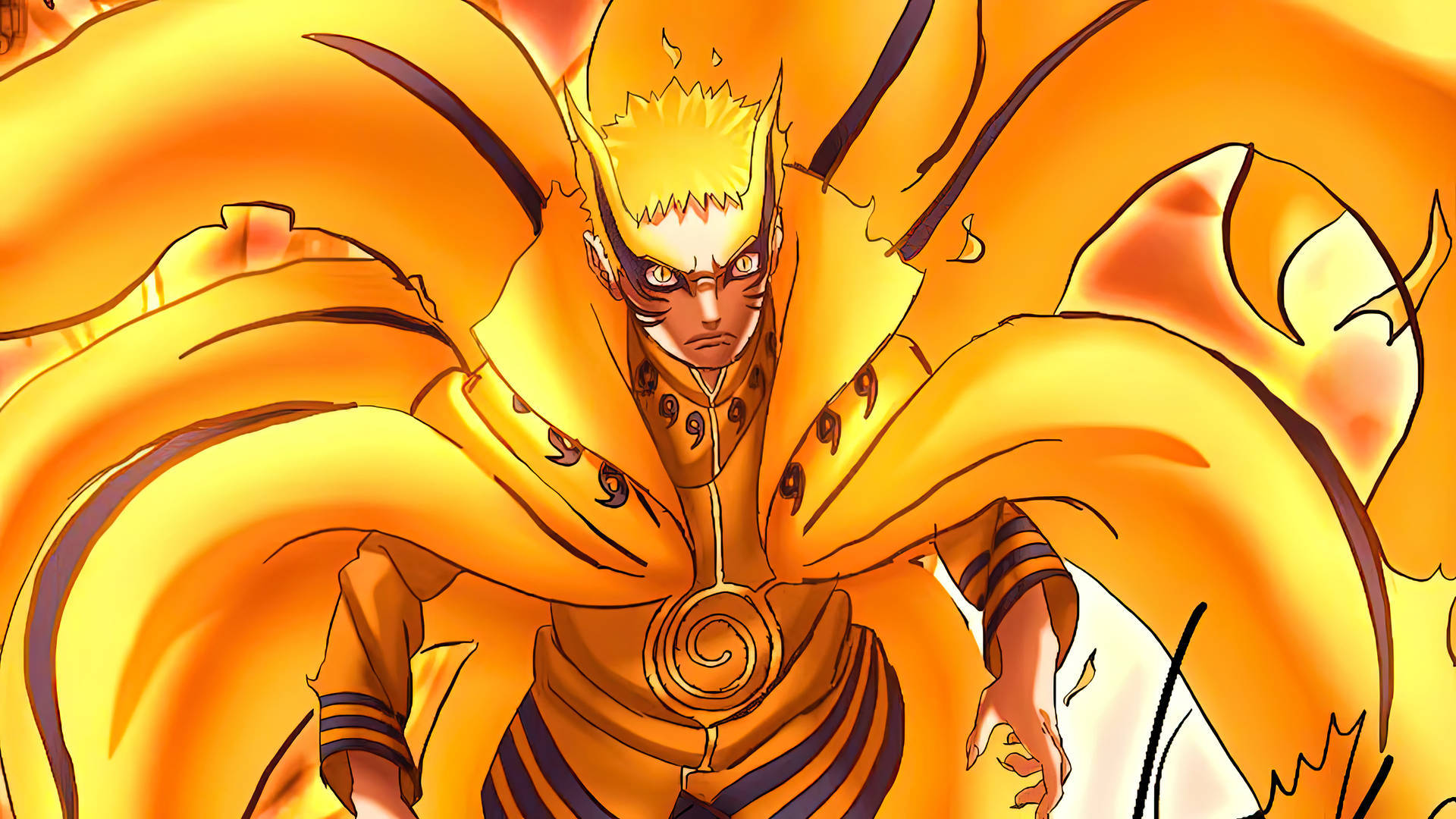 Artwork Portocaliu Naruto Modul Baryon Fundal
