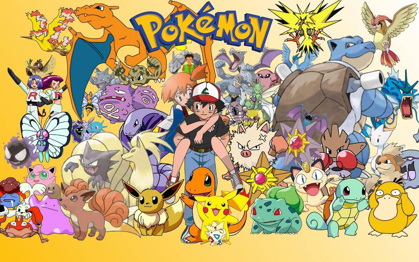 Ash Ketchum și Misty explorează lumea Pokemon Fundal