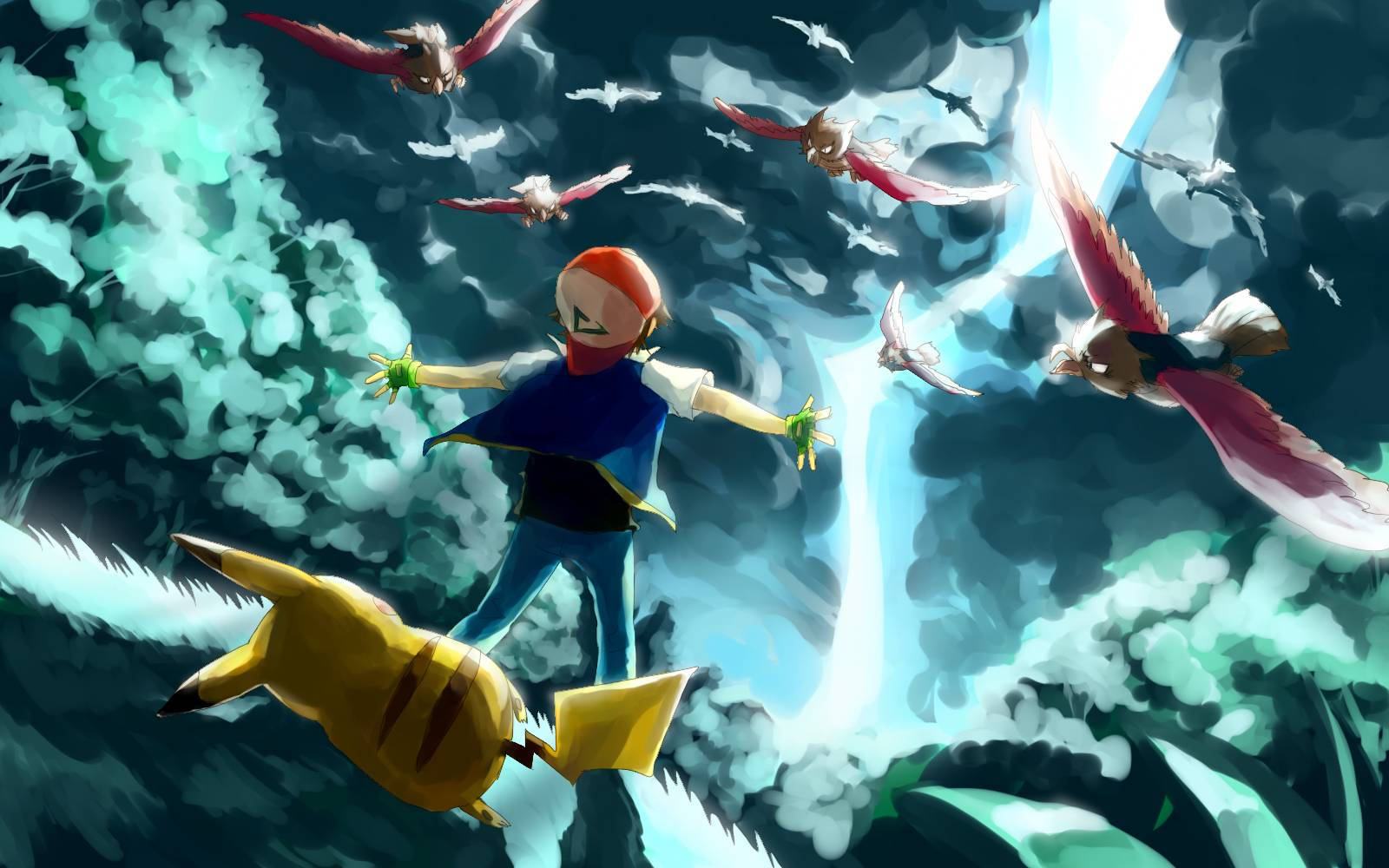 Ash și Pikachu Pokemon Fundal
