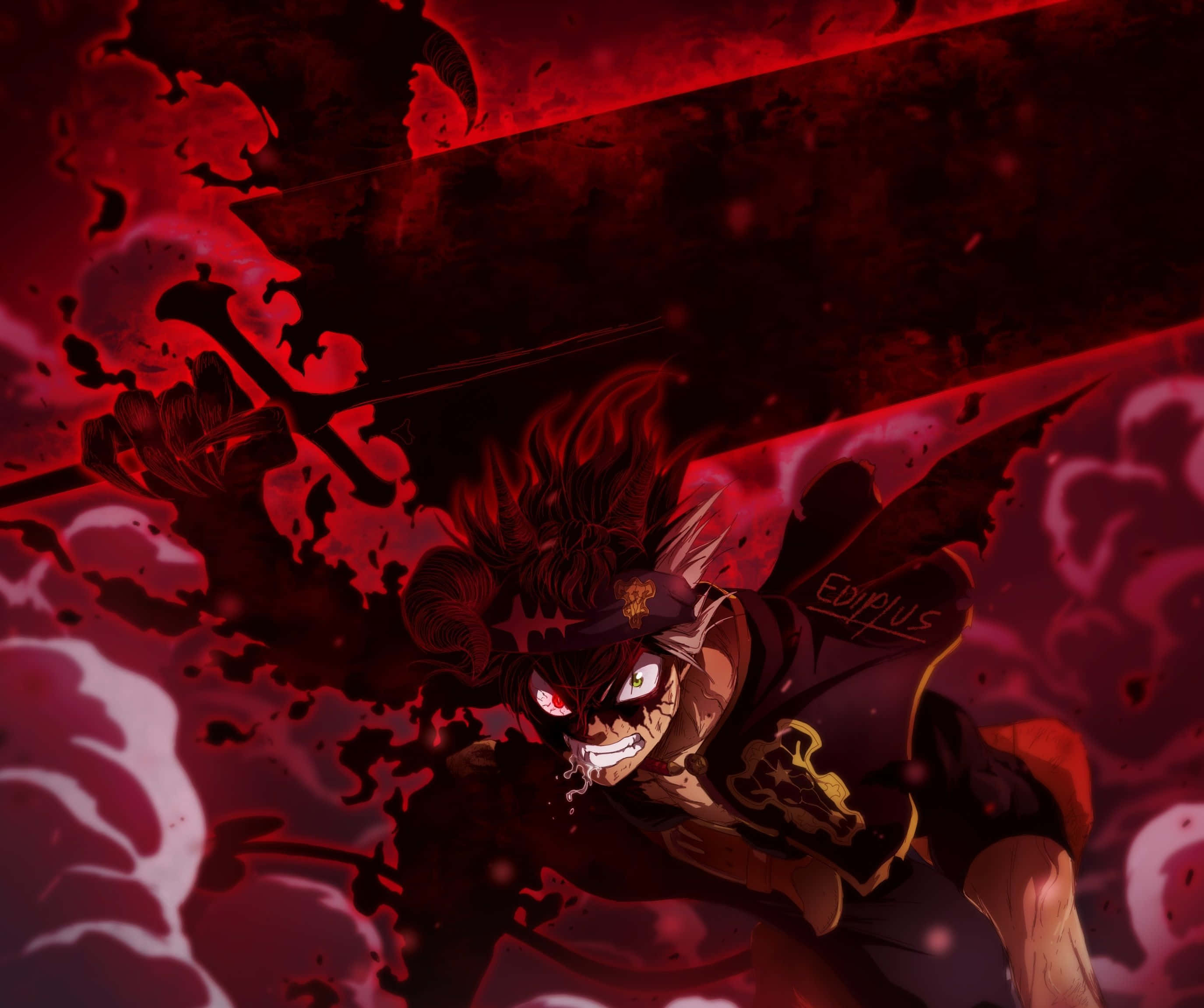 Asta Black Clover 4K Demon Întunecat Furios Fundal