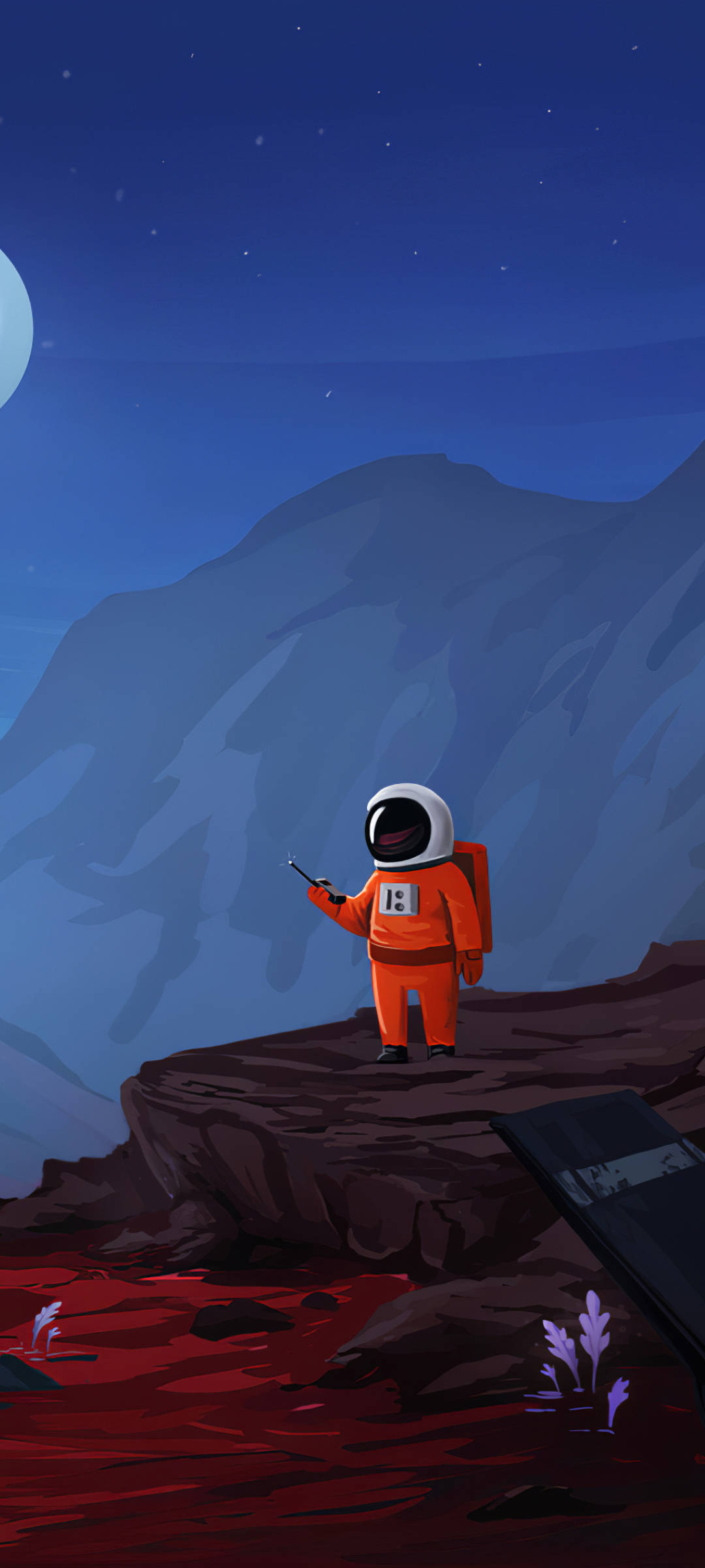 Astronaut Desen Animati Cu Walkie-talkie Fundal