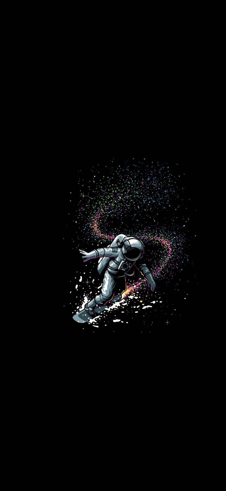 Astronaut în Spațiu Fundal Negru Minimalist Telefon — Abstract iPhone Fundal