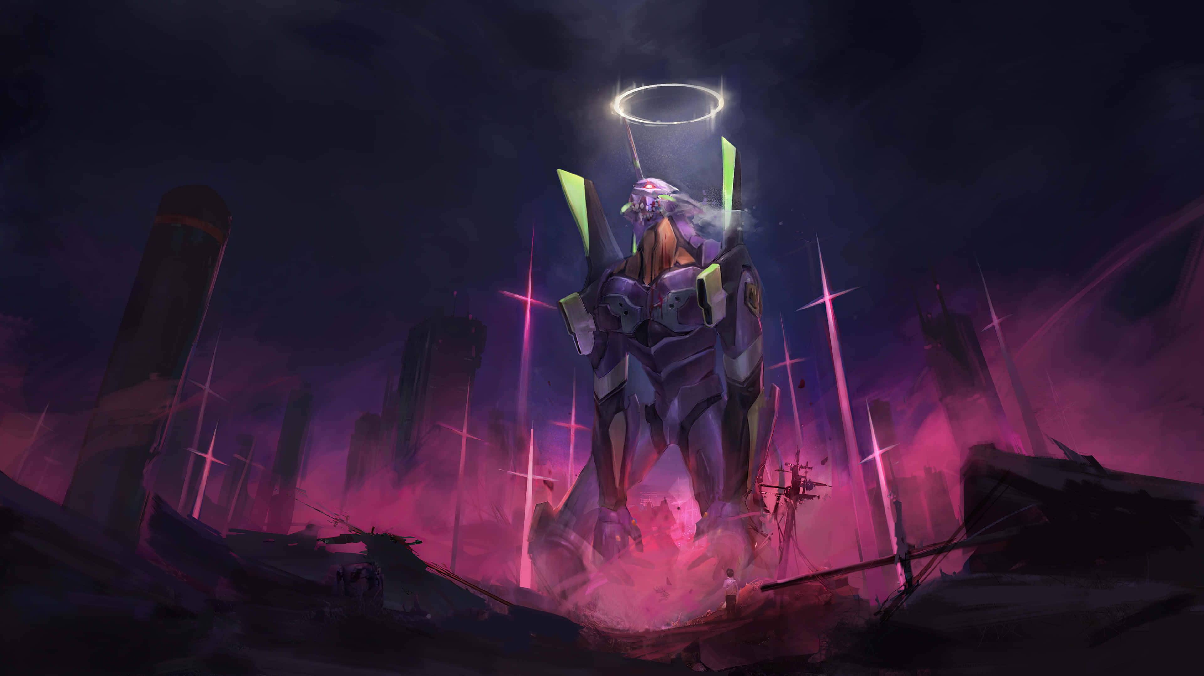 Asuka și Rei din Neon Genesis Evangelion Fundal