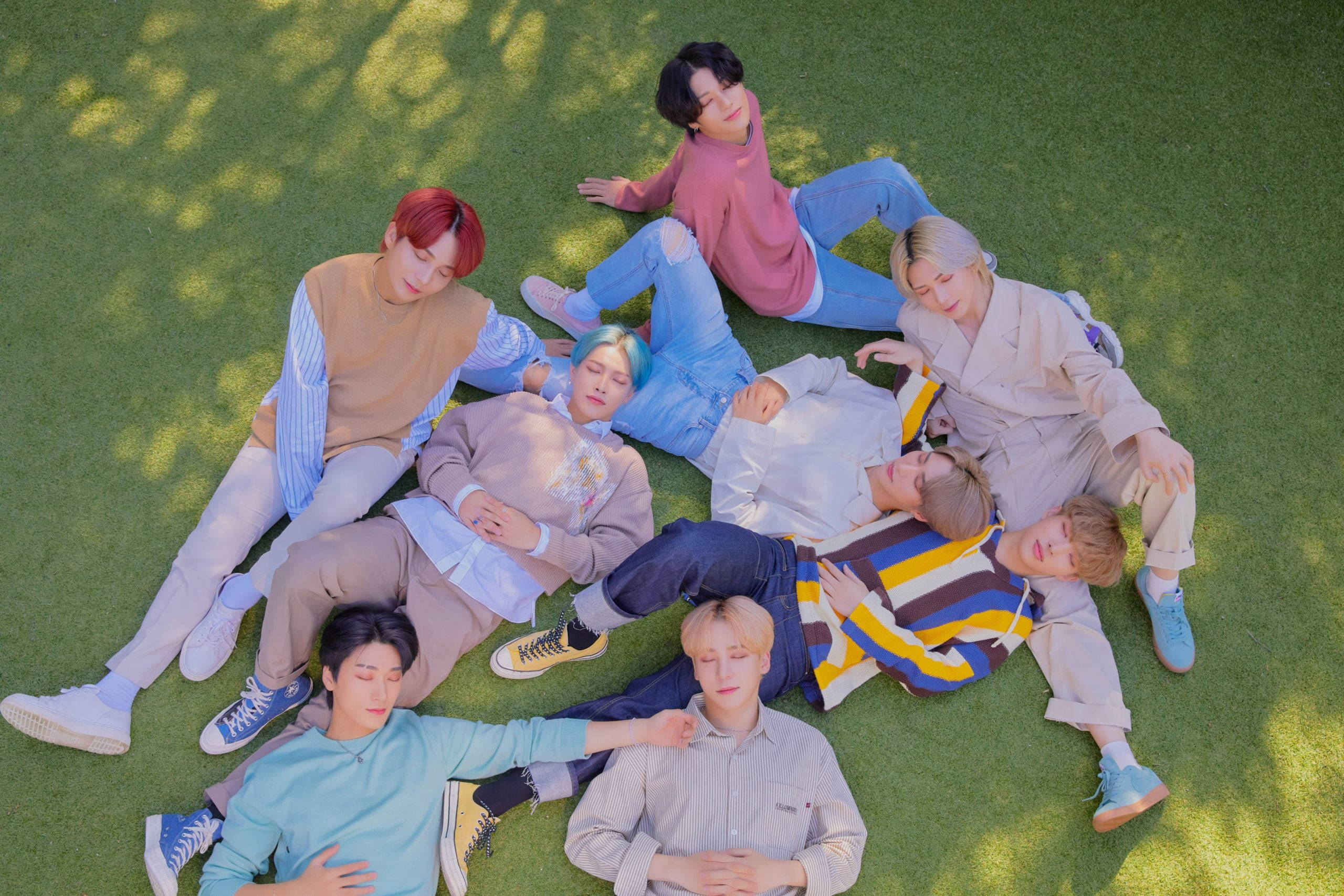 ATEEZ pe câmp Fundal