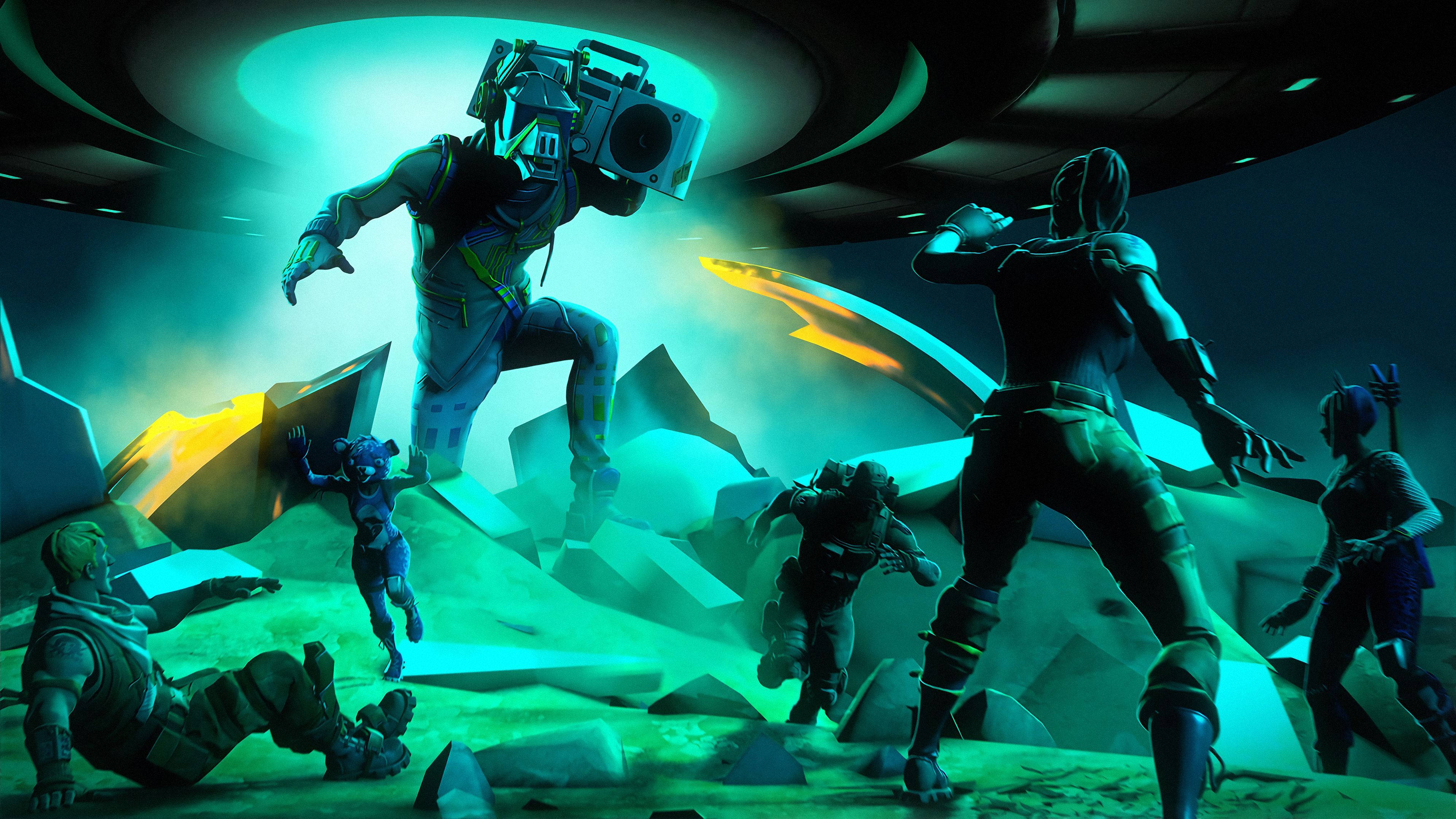 Aterizare Cool DJ Yonder în Fortnite Fundal