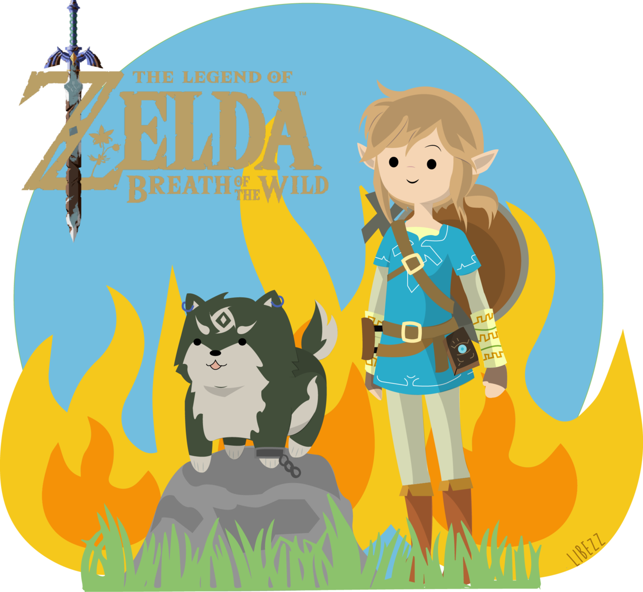 Au mai rămas doar 19 zile până la Legend of Zelda - Botw Link cu Wolf Link, descărcare HD PNG Fundal