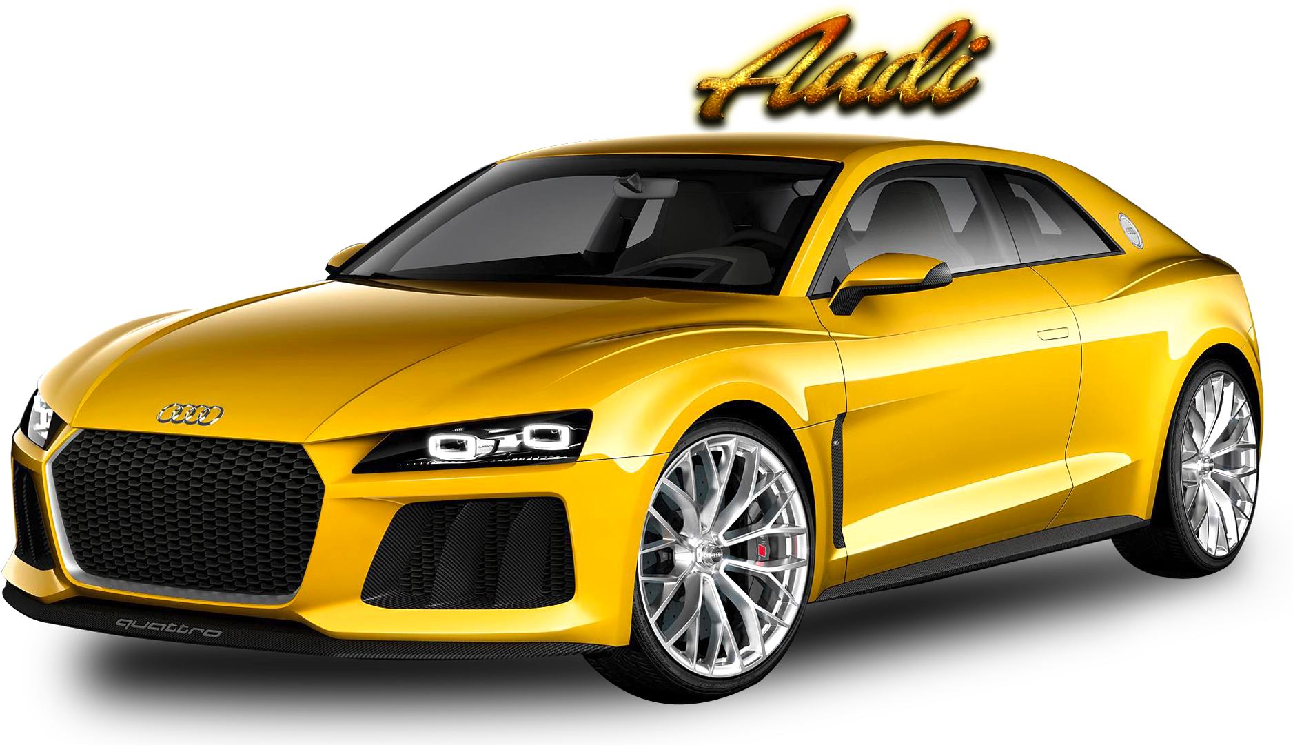 Audi Sportscar Galben Quattro Fundal