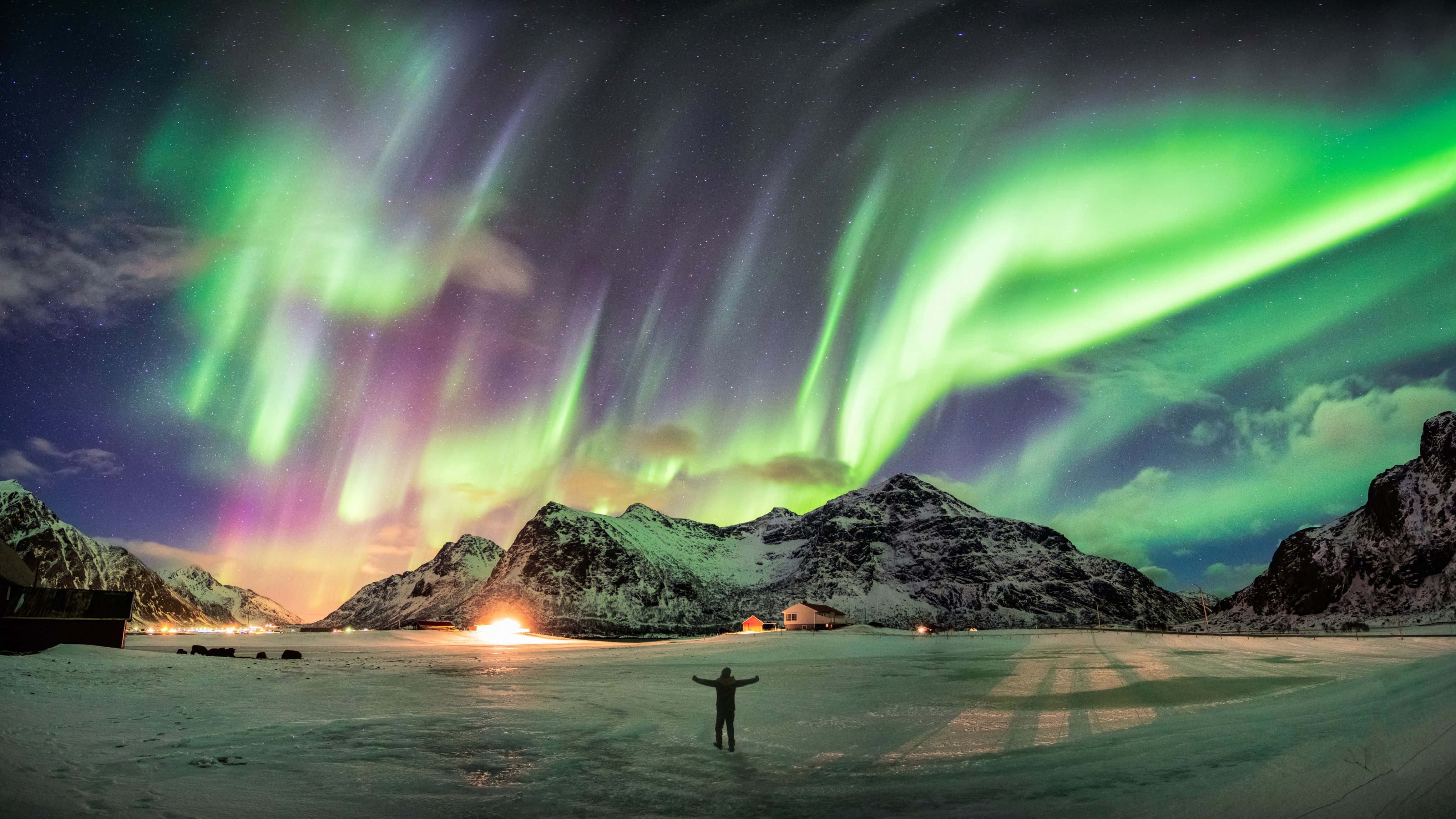 Aurora Boreală a Norvegiei 4K Monitor Fundal