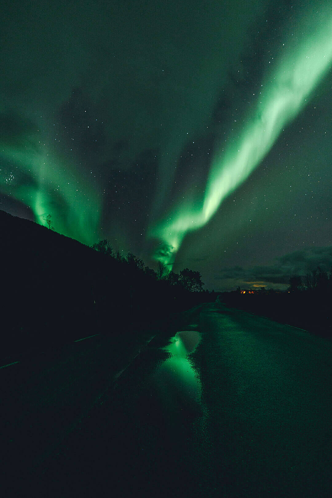 Aurora Boreală în Norvegia iPhone verde Fundal