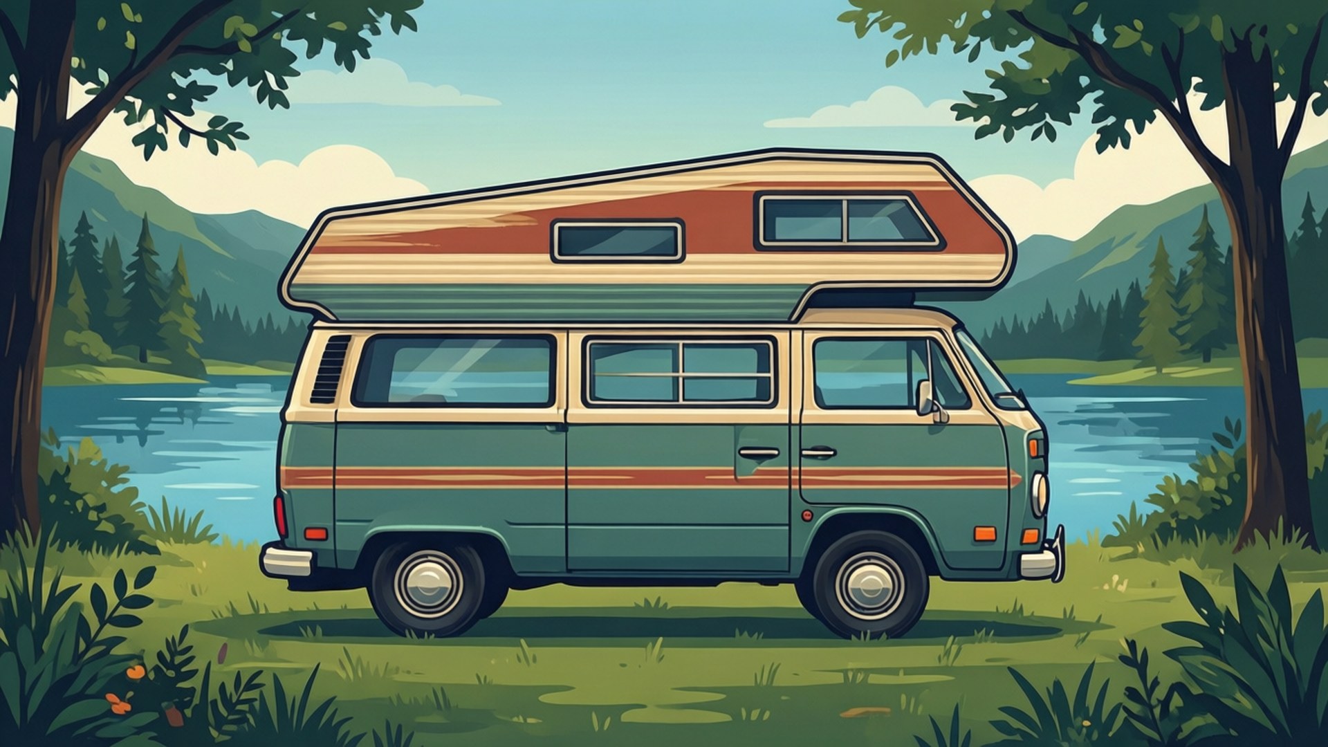 Autocaravană Vintage Fundal