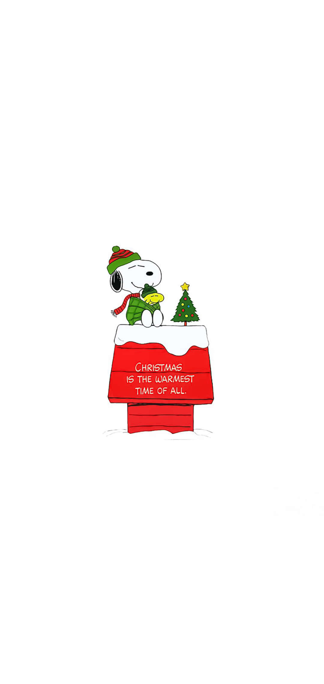 Autocolant de Crăciun Snoopy Peanuts Fundal