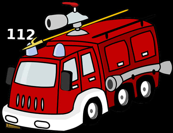 Autoutilitară de Pompieri Cartoon 112 Fundal