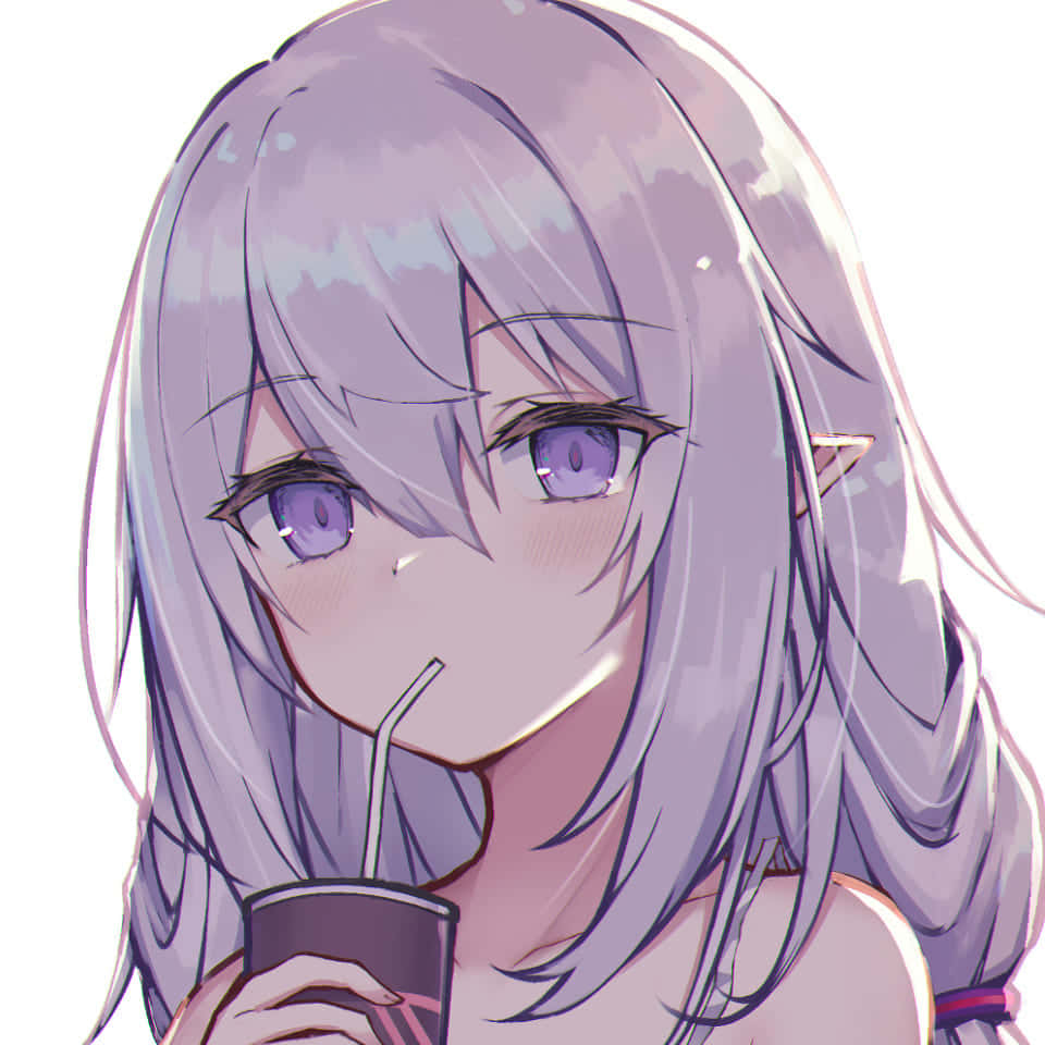 Avatar de fată anime drăguță pentru profil Fundal