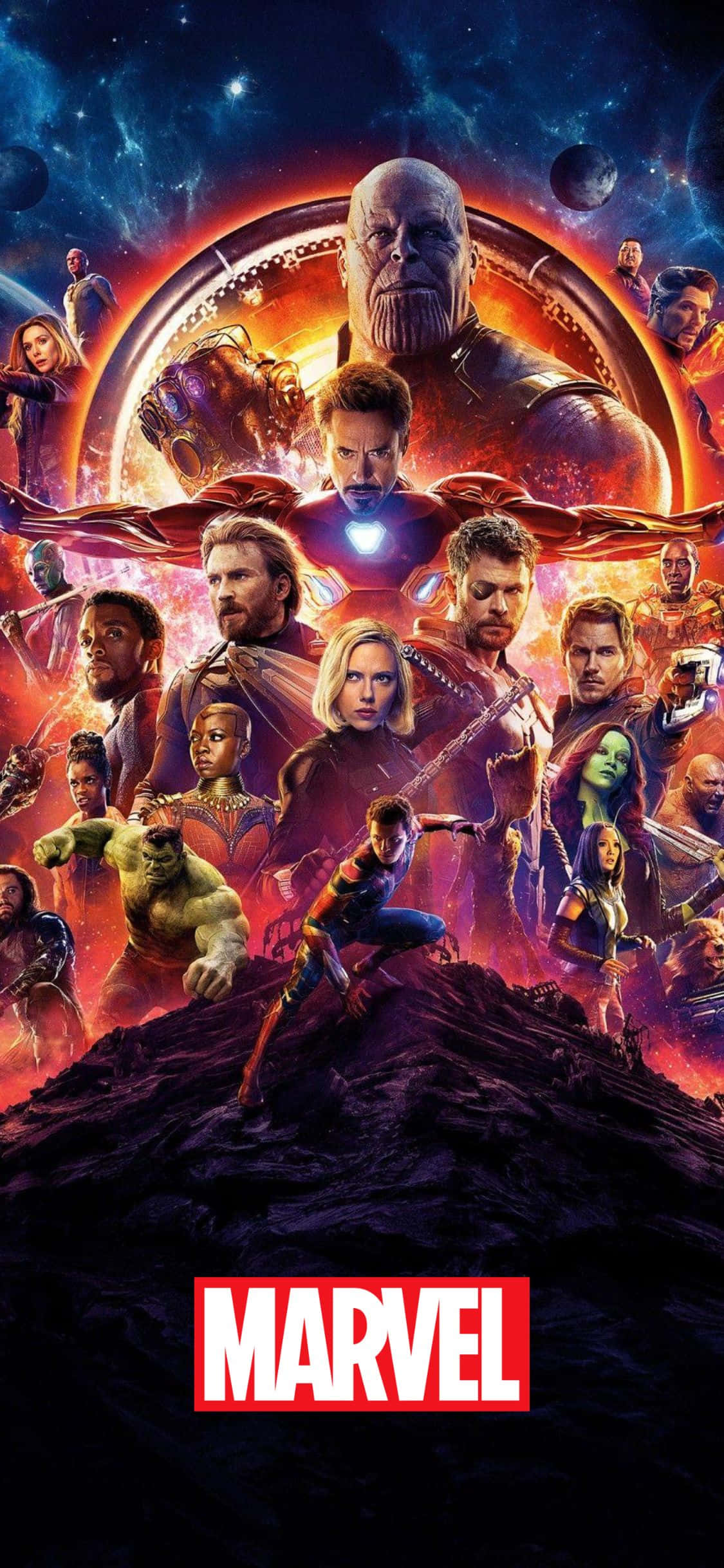 Avengers: Infinity War Poster iPhone XS Fundal Marvel Fundal