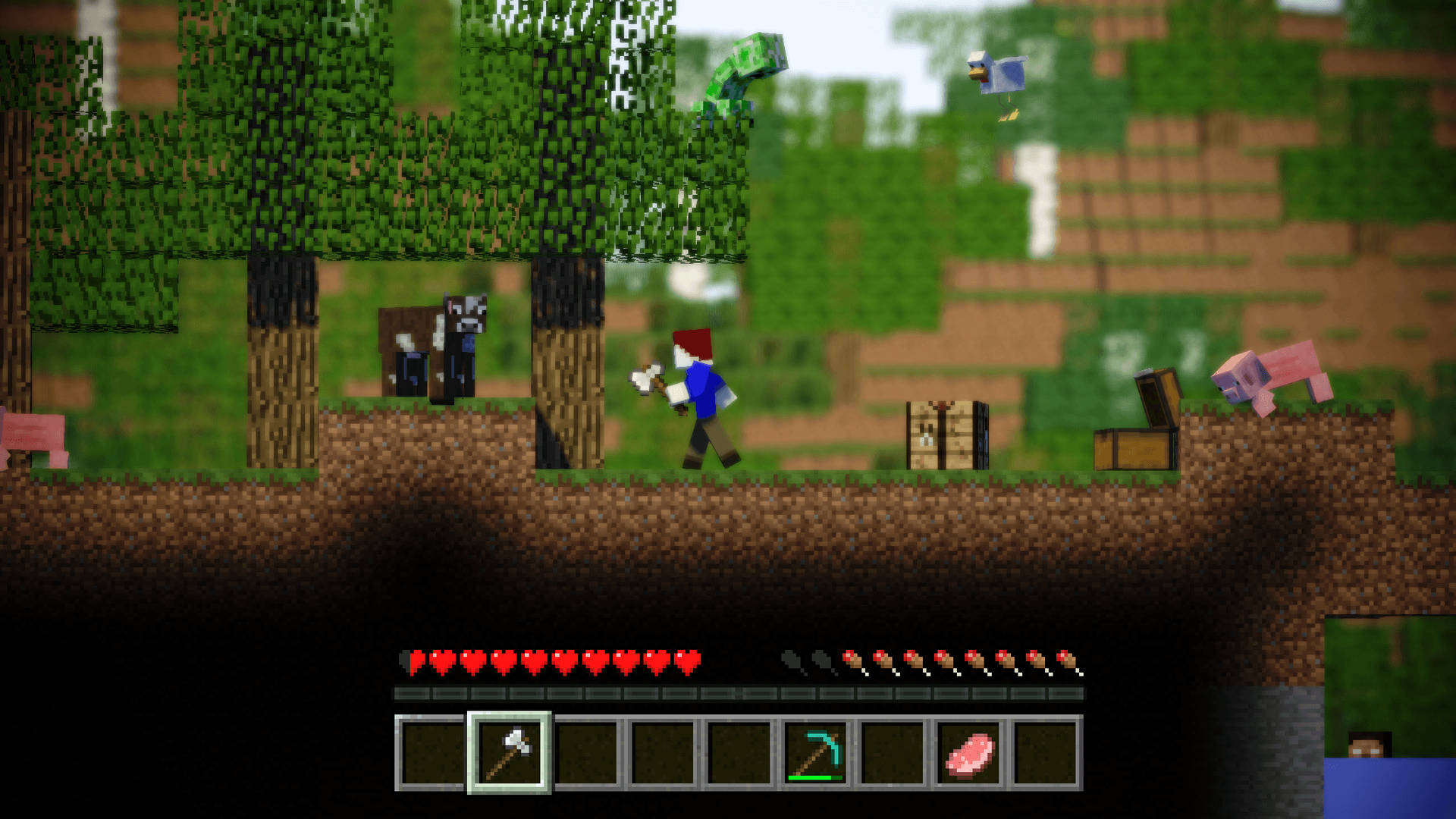 fundal Minecraft personaj în decor de joc grafică 3D — Minecraft Fundal