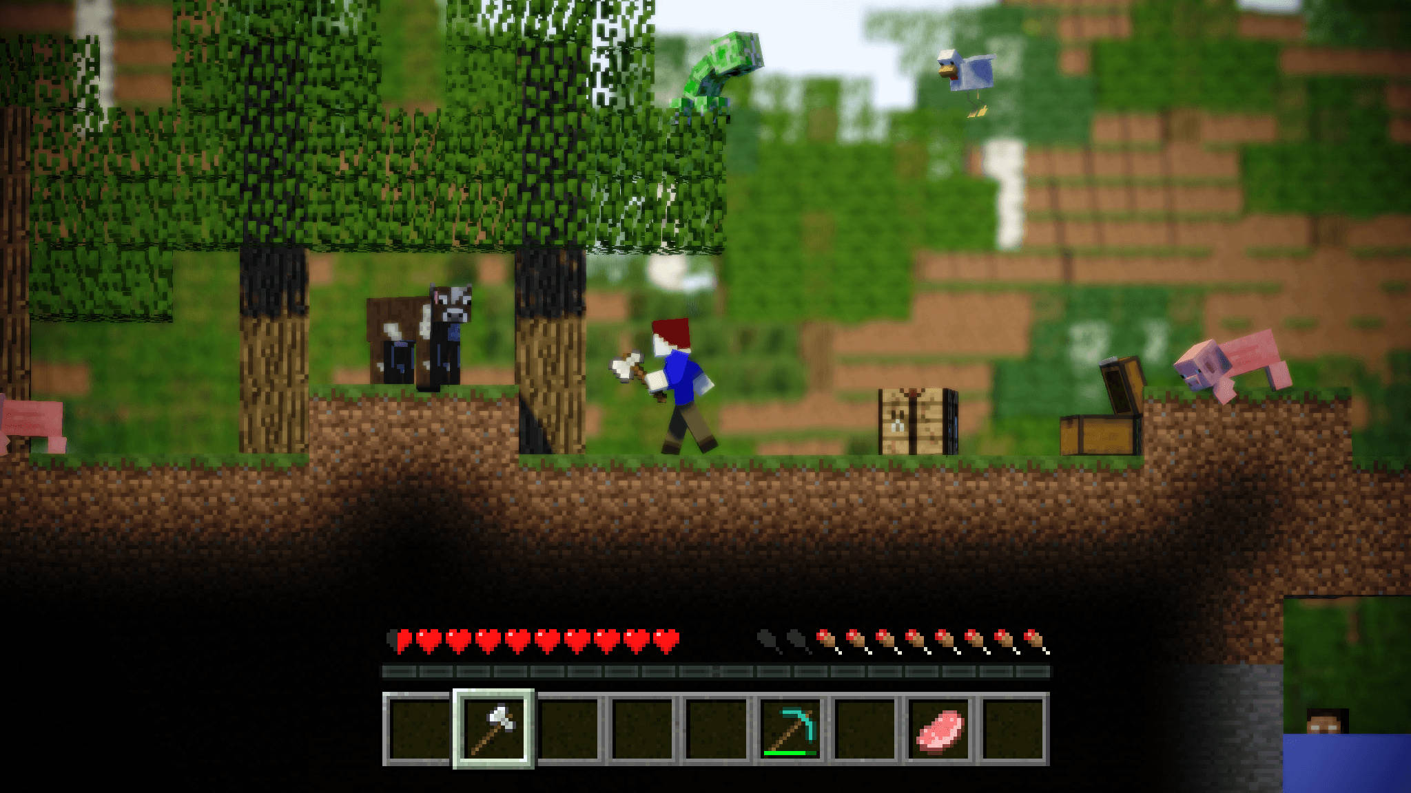 Aventură 3D în acțiune Minecraft Fundal