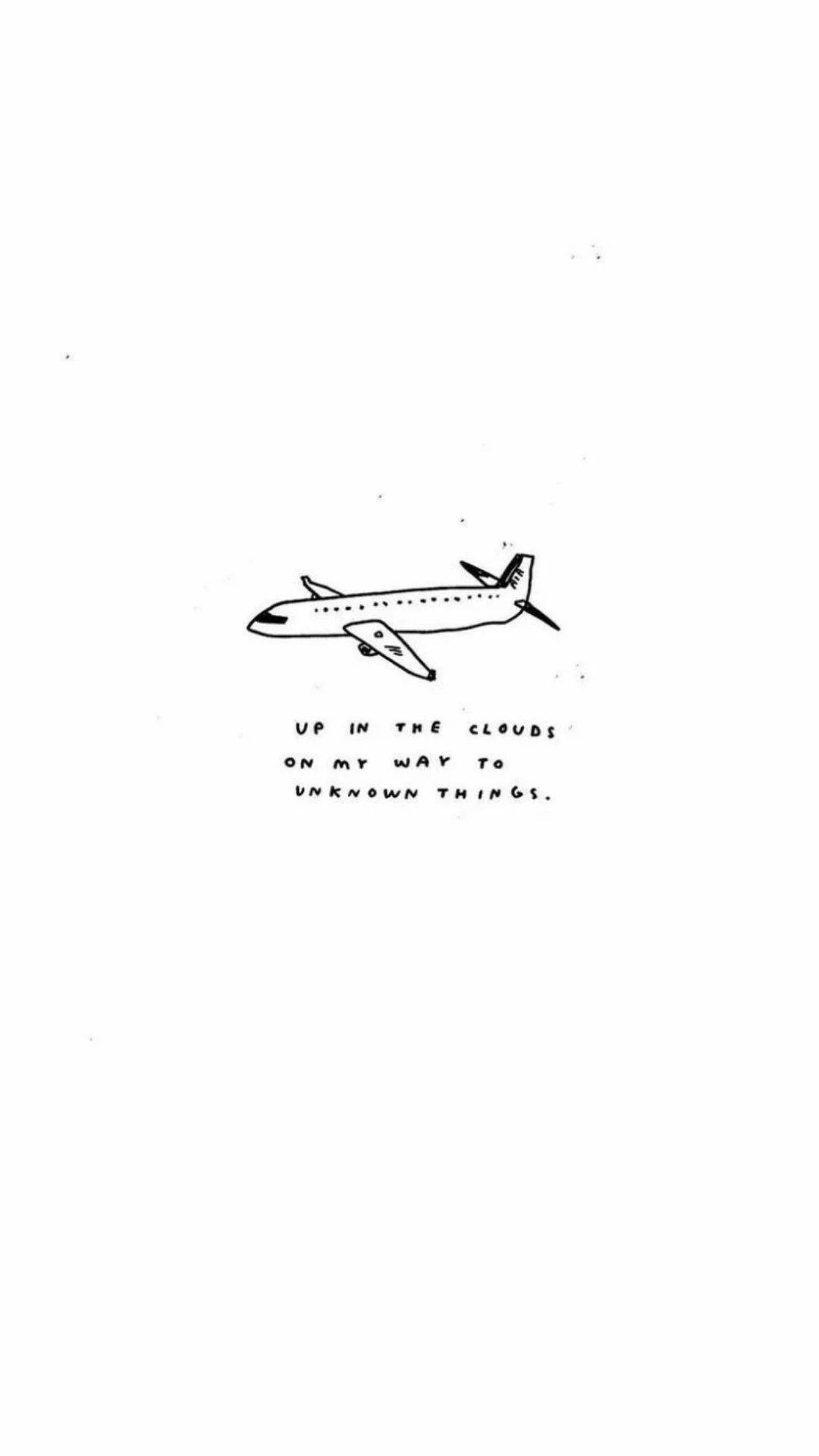 Avion alb estetic Fundal