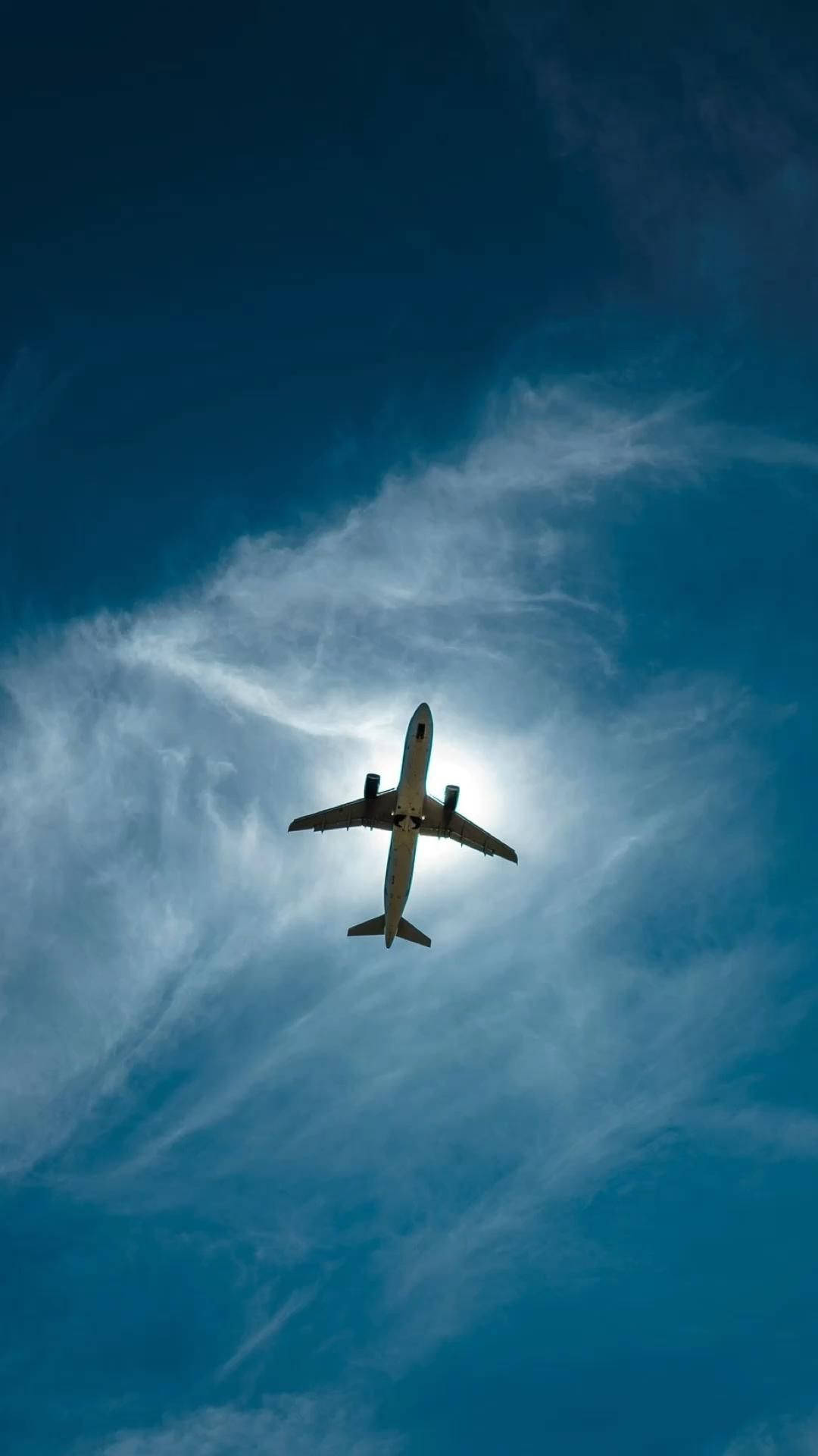 Avion Cer Albastru Încețoșat Fundal