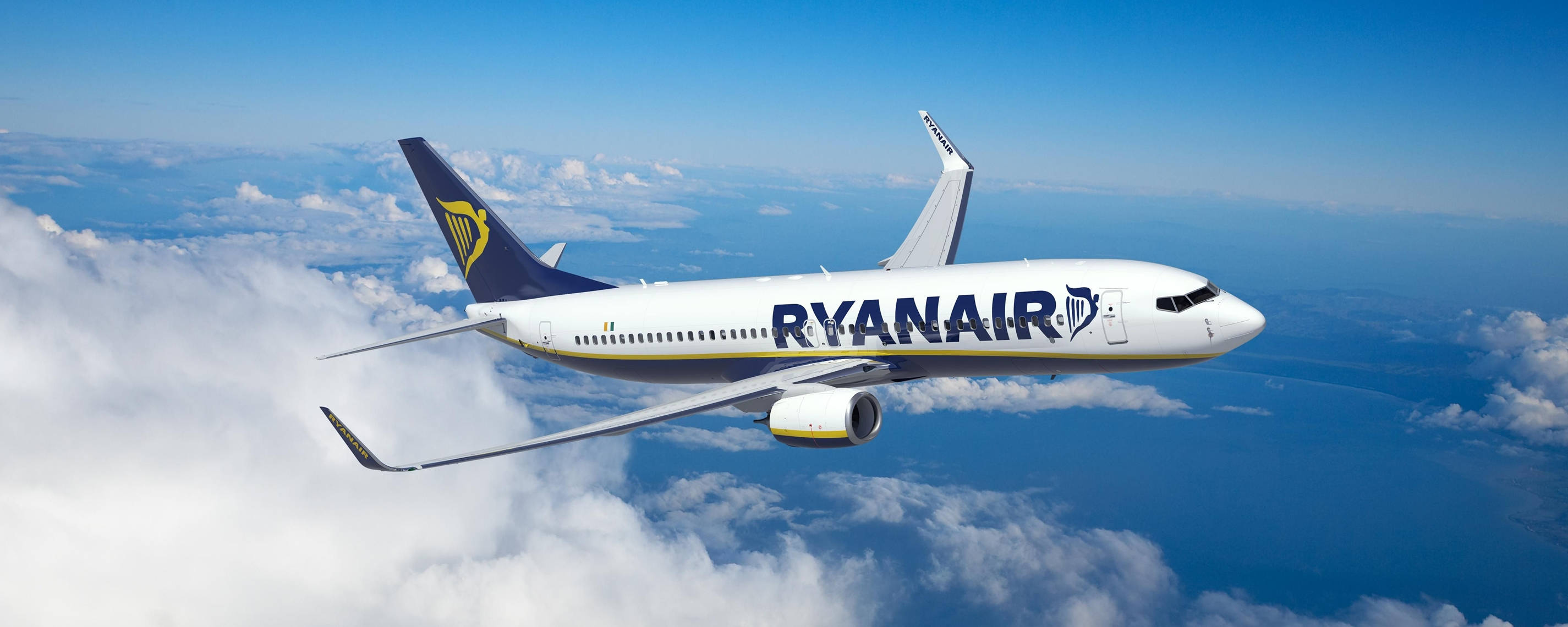 Avion Ryanair pe cer Fundal