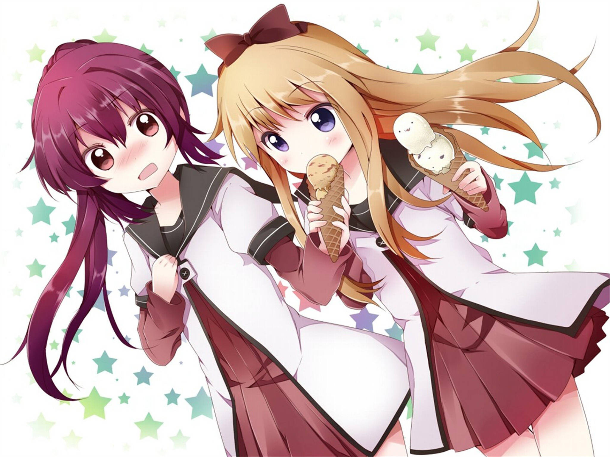 Ayano și Kyoko, cuplu lesbian anime Fundal