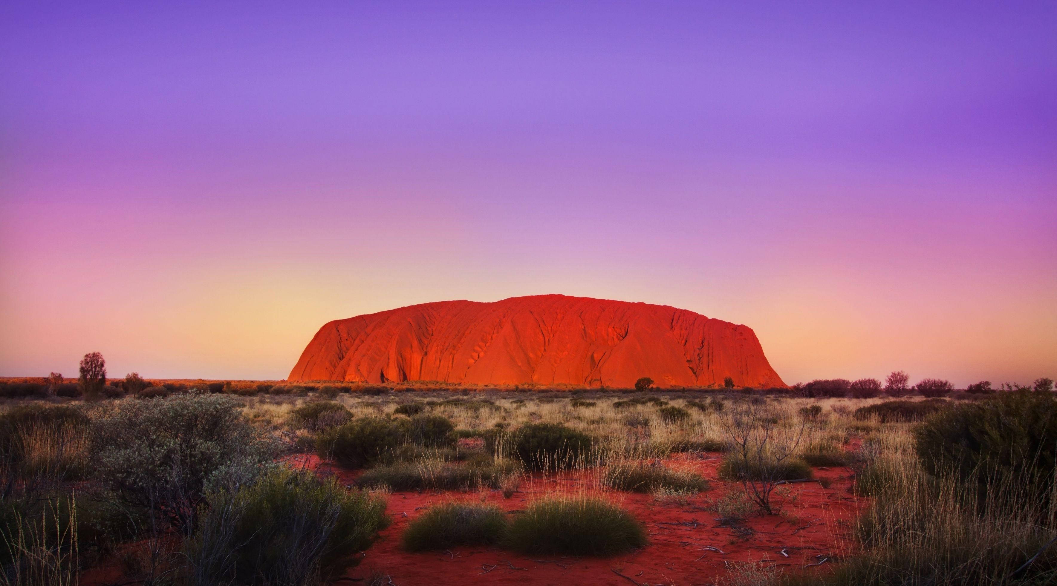 Ayers Rock Apus de Soare Frumos Fundal