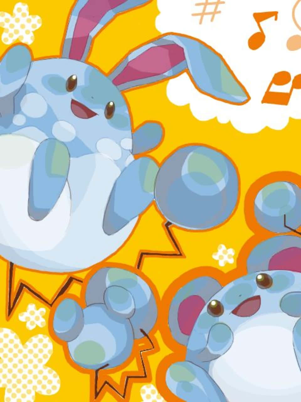 Azumarill Portocaliu Fundal