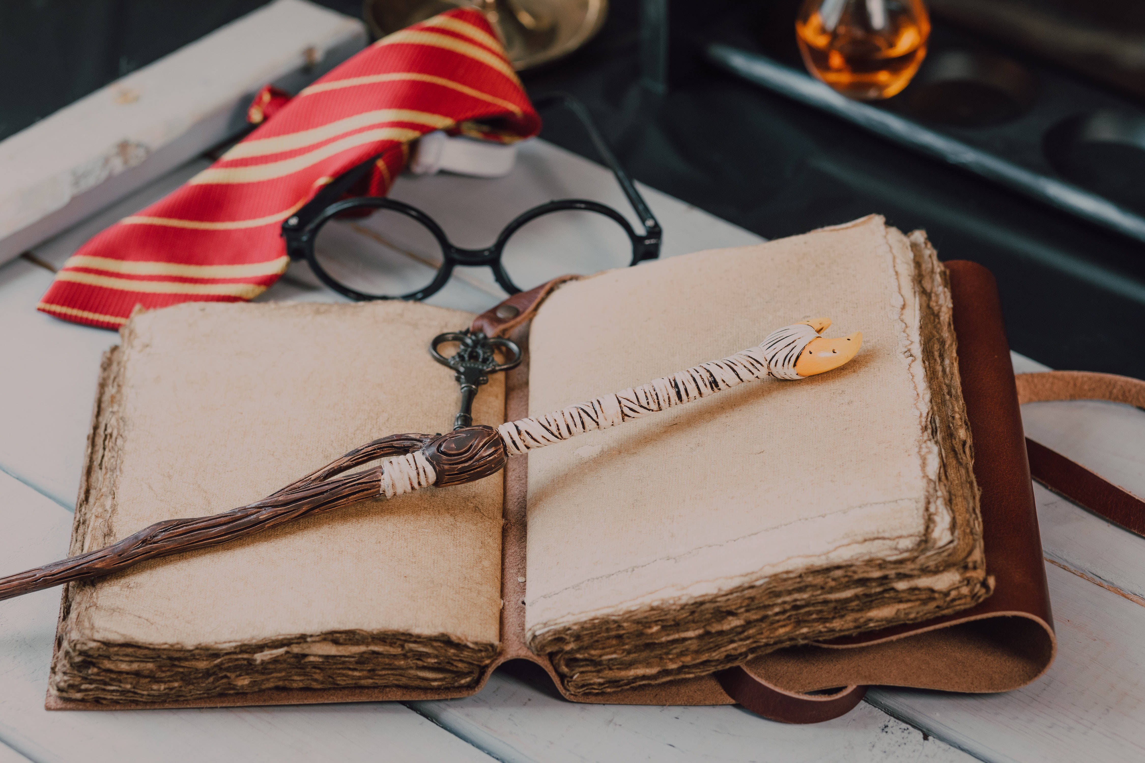 Bagheta și Cartea de Vrăji Harry Potter Estetic Fundal