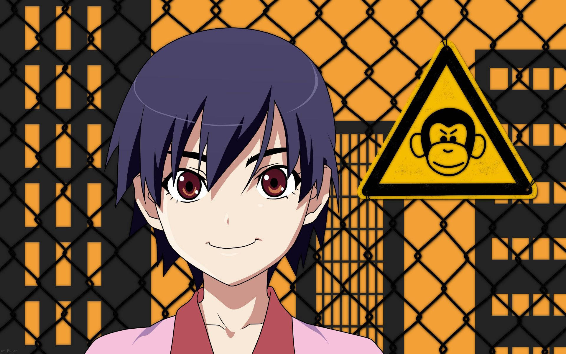 Băiat Anime Drăguț Zâmbind Fundal