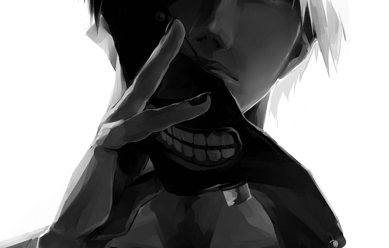 Băiat Anime Mască Întunecată Kaneki Fundal