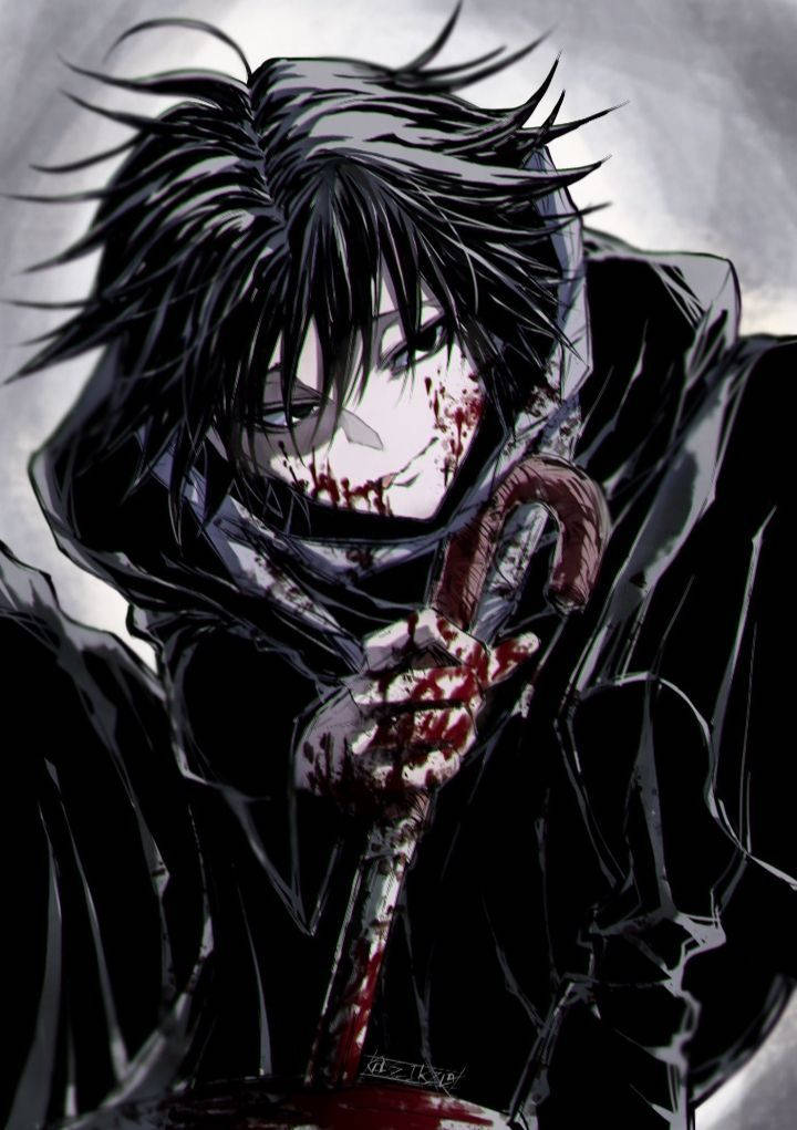 Băiat Sângeros Profil Anime Edgy Fundal