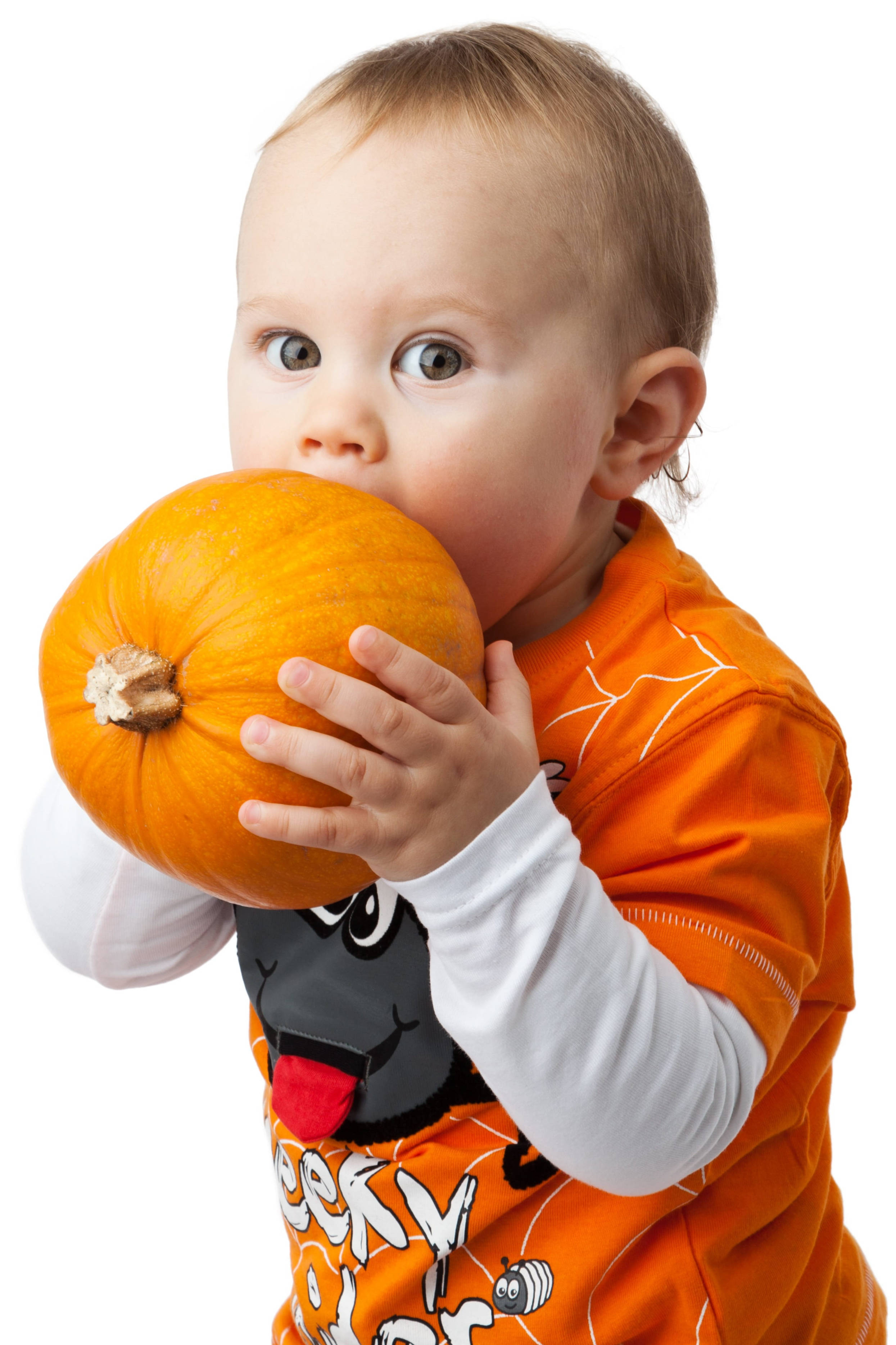Băiețel drăguț de Halloween cu dovleac Fundal