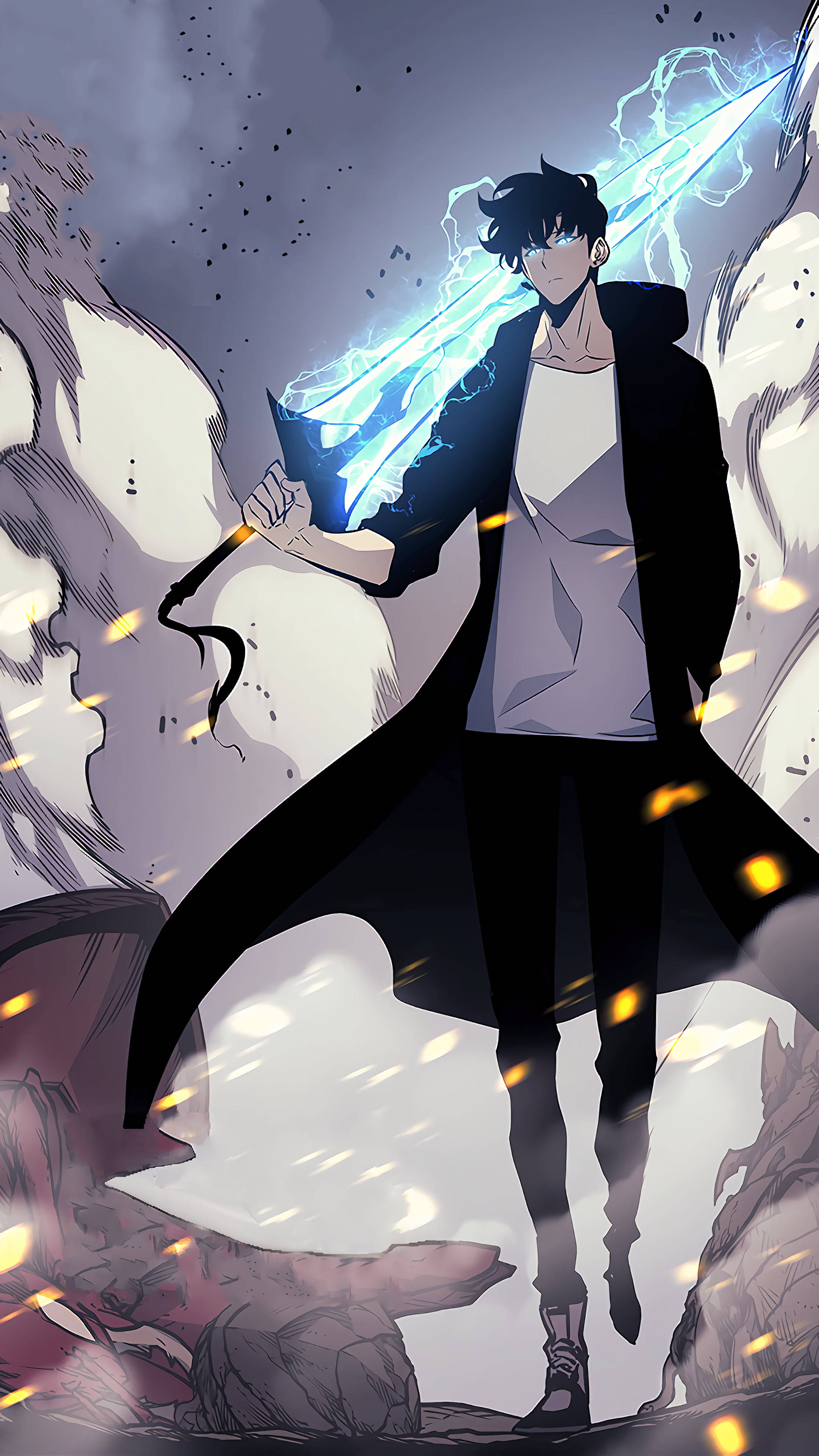 Băieți Anime Drăguți Sung Jinwoo Solo Leveling Fundal