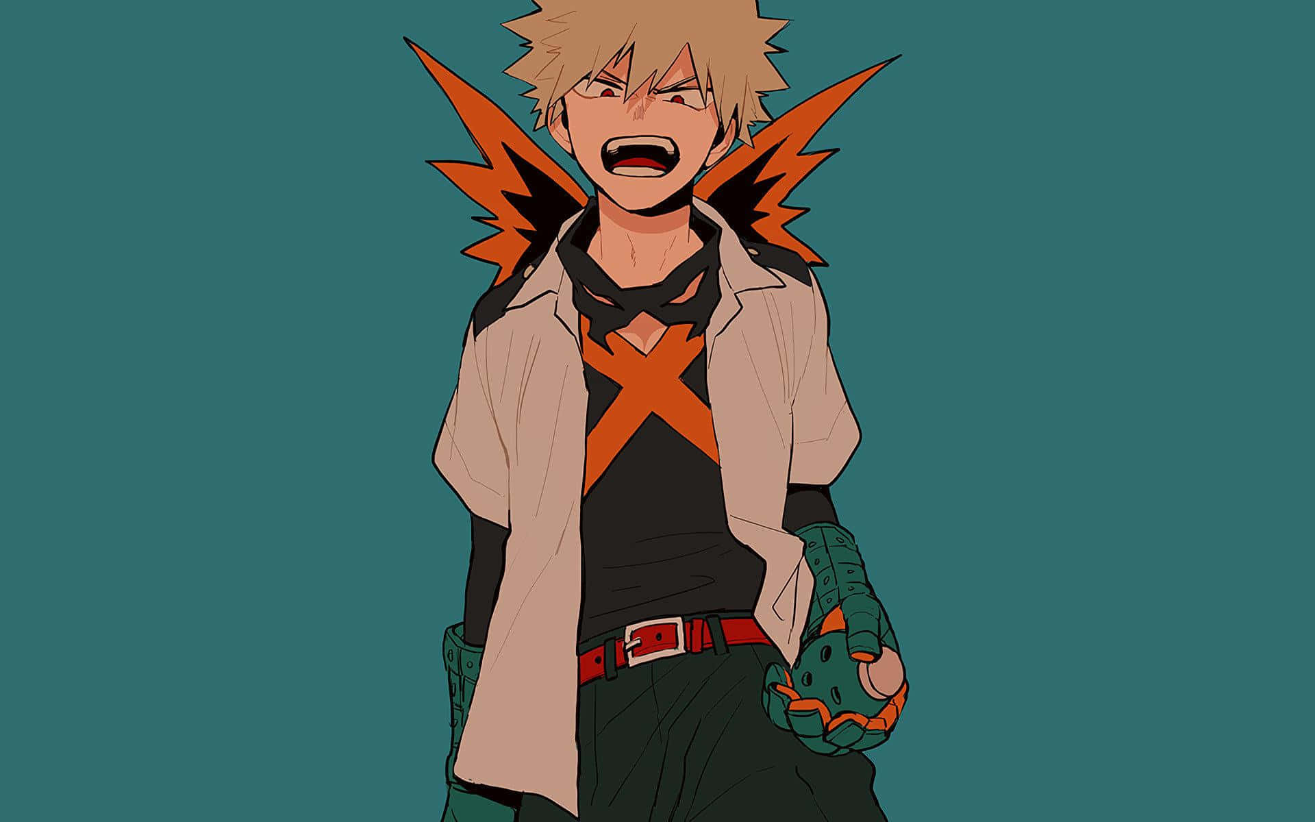 Bakugou Aesthetic Desktop Fundal Verde Fundal