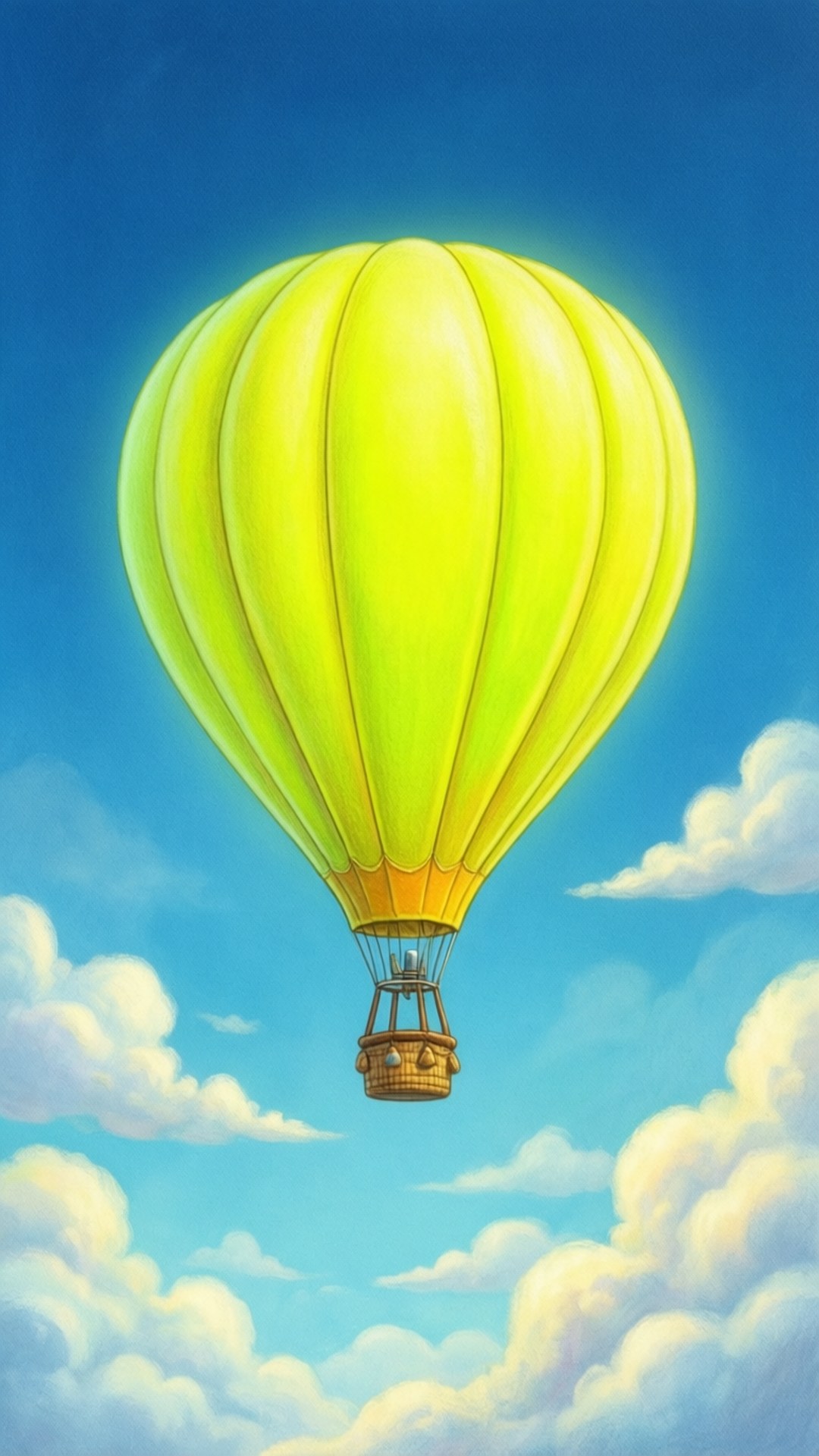 Balon cu aer cald galben neon Fundal