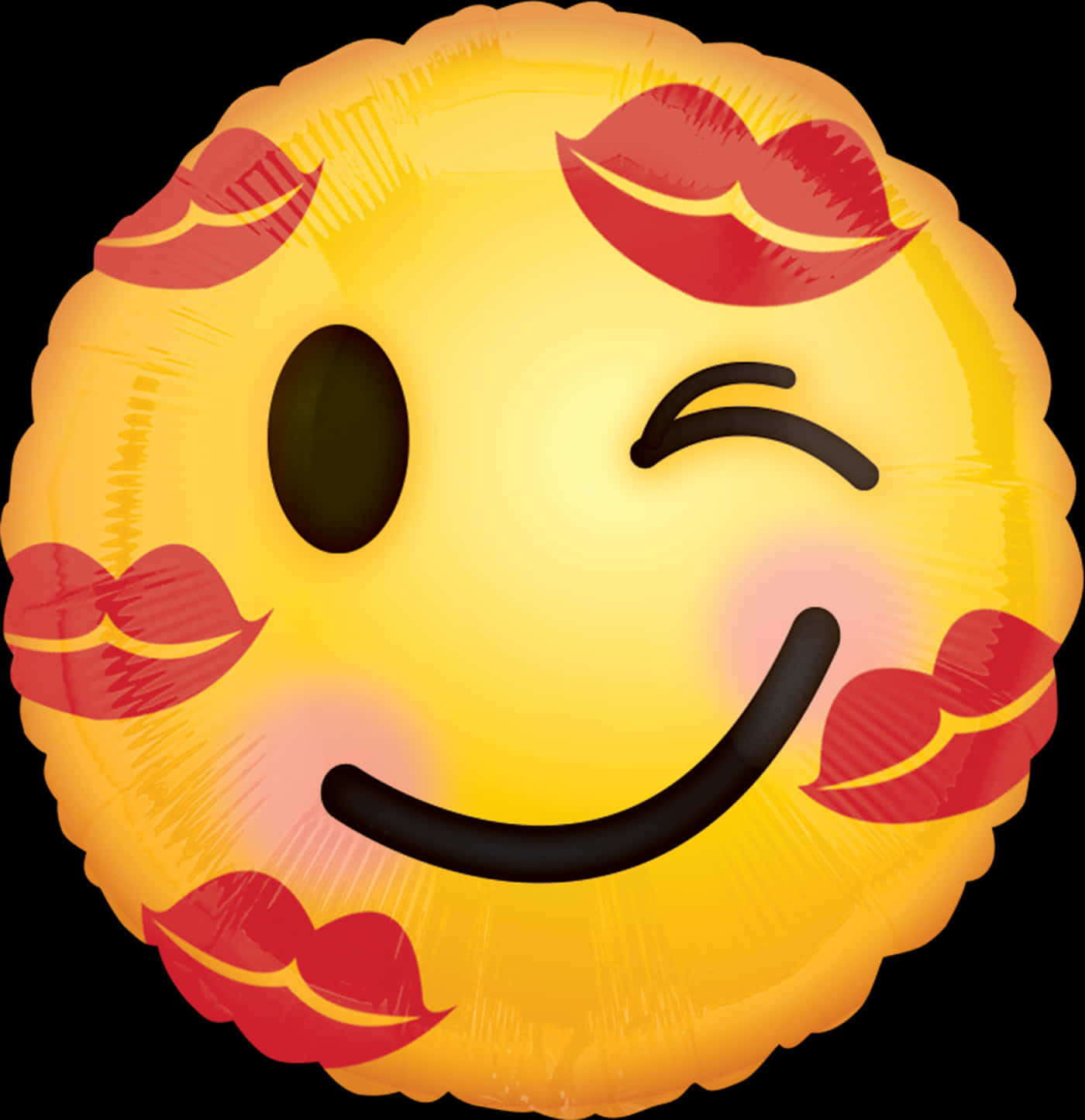 Balon cu emoji care face cu ochiul și pupic Fundal