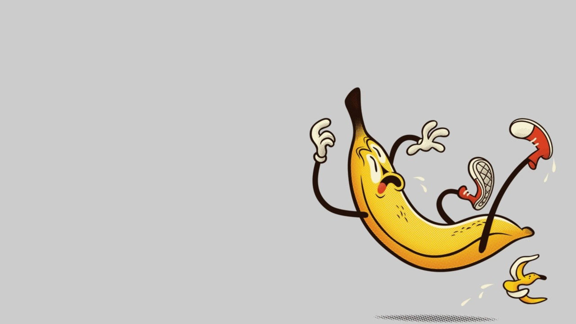 Banană caricatură care alunecă Fundal