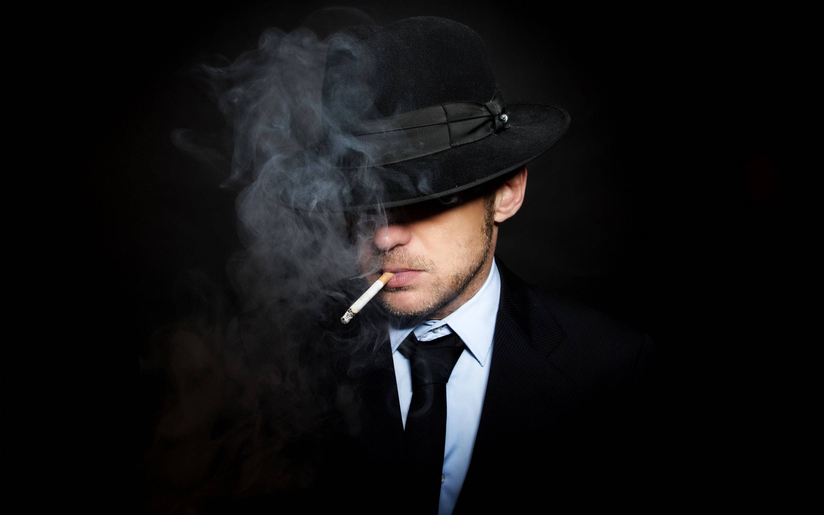 Bărbat Fumând Estetică Neagră Bărbați Cool Fundal