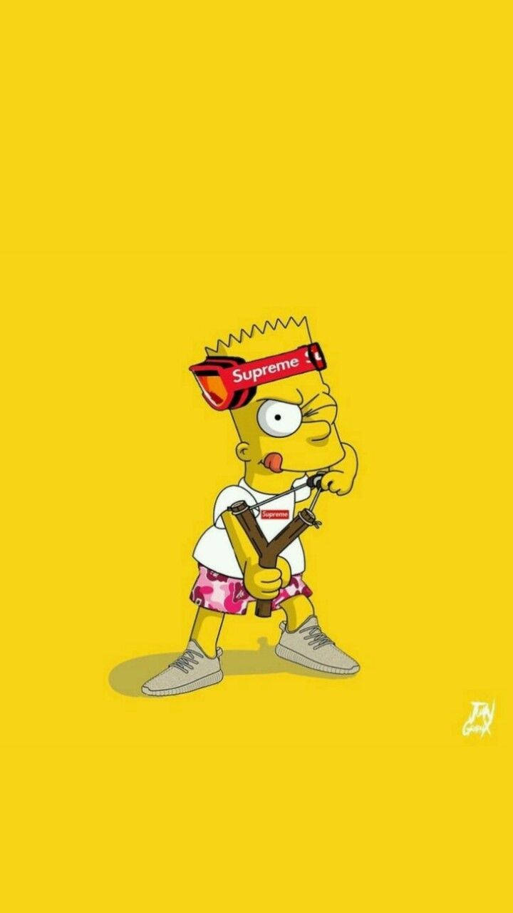 Bart Simpson cool cu praștia Fundal