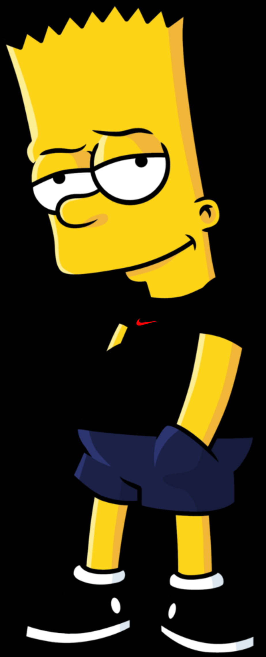 Bart Simpson Cool Cu Camașă Neagră Fundal