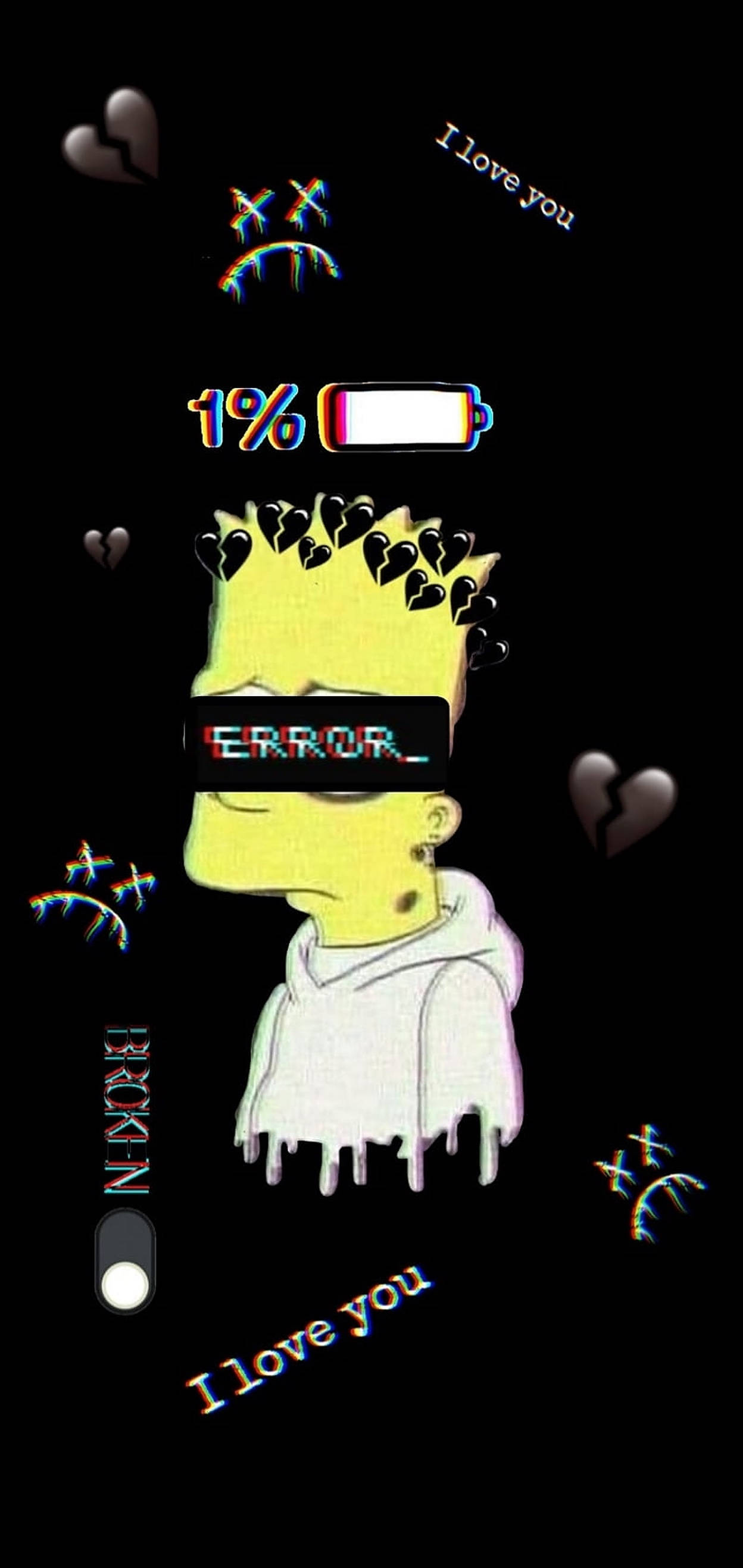 Bart Simpsons Trist Procent Baterie Fundal