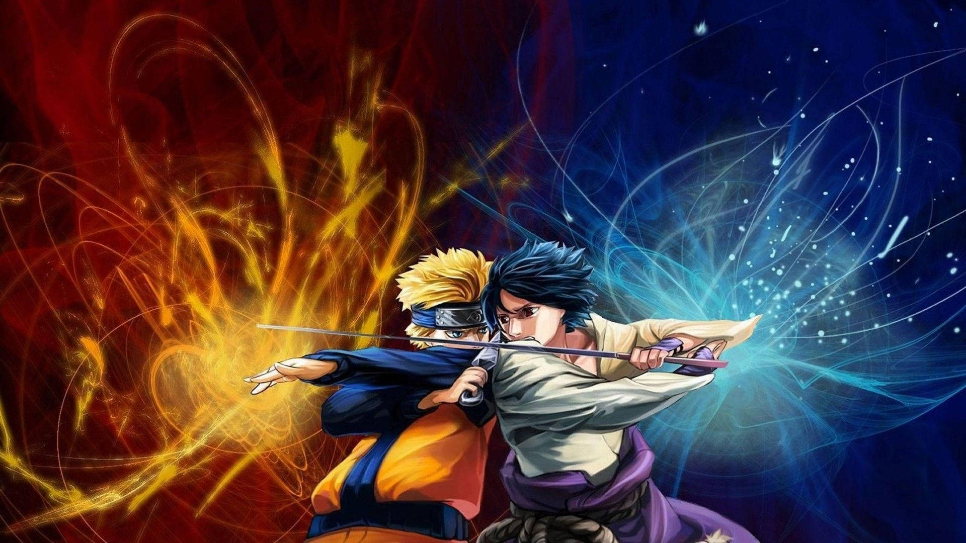 Bătălia dintre Sasuke și Naruto pentru laptop Fundal