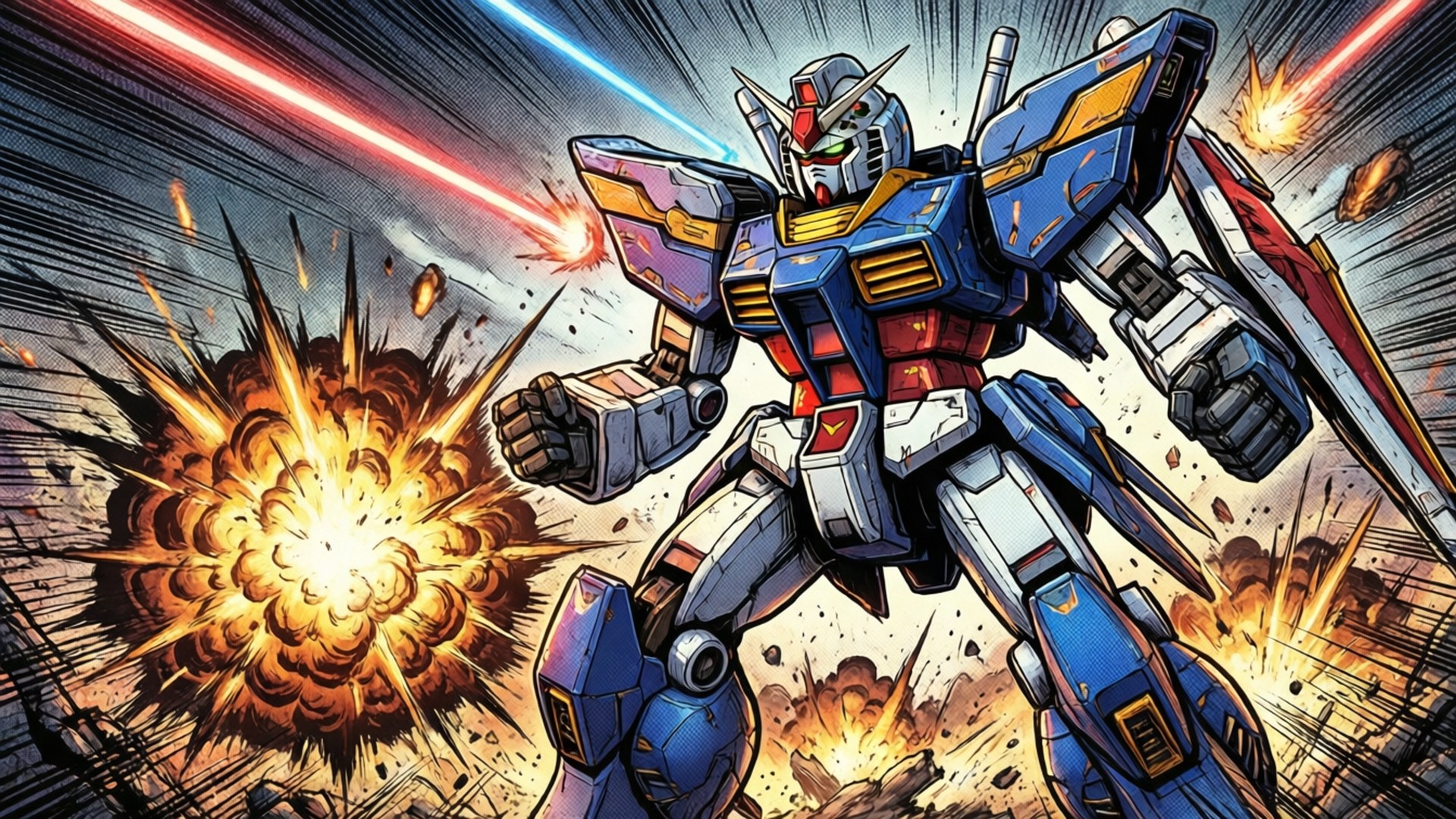 Bătălie Manga Mecha Fundal