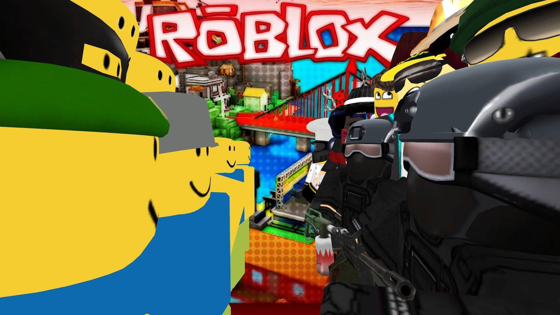Bătălii rapide și pline de acțiune între jucători sunt norma în ROBLOX! Fundal
