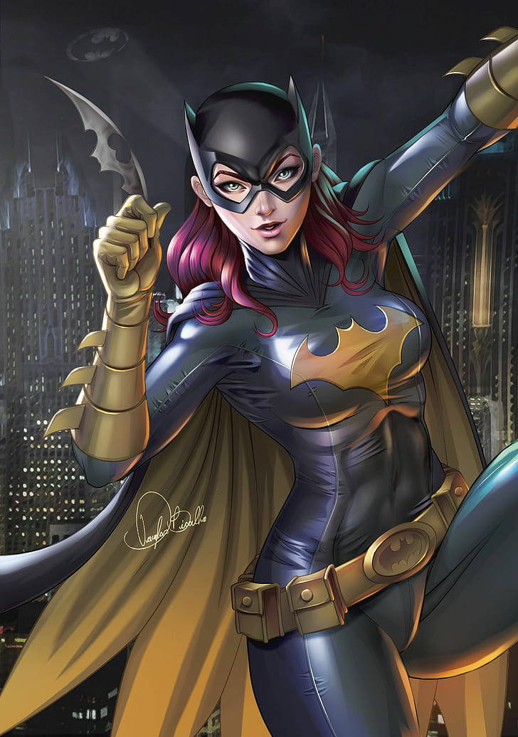 Batgirl Pozând pentru Batman Arkham Knight iPhone Fundal