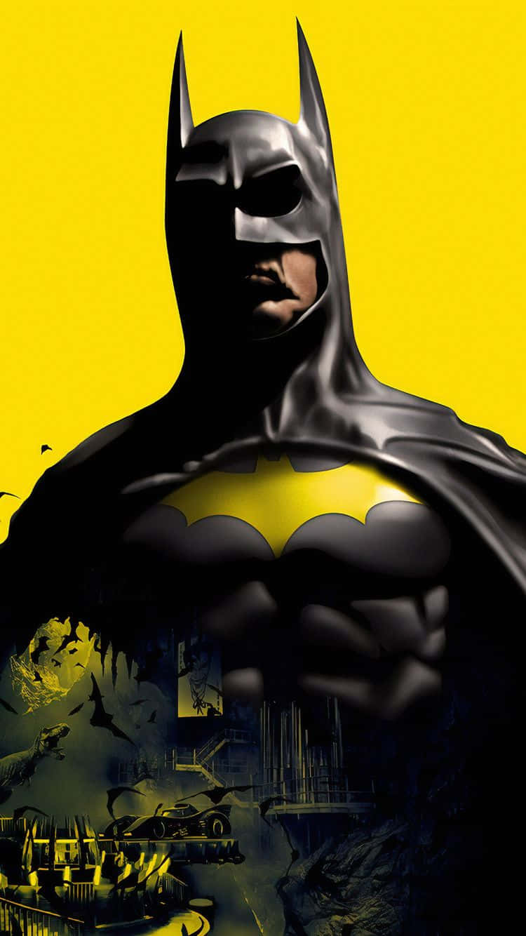 Batman estetic în artă digitală galbenă Fundal