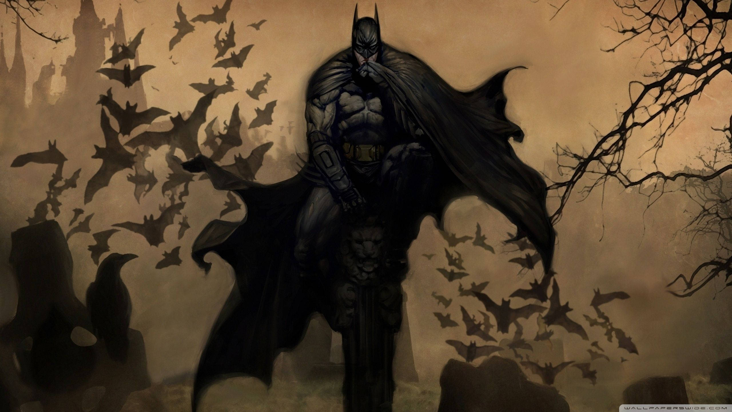 Batman înfiorător în pădure Fundal