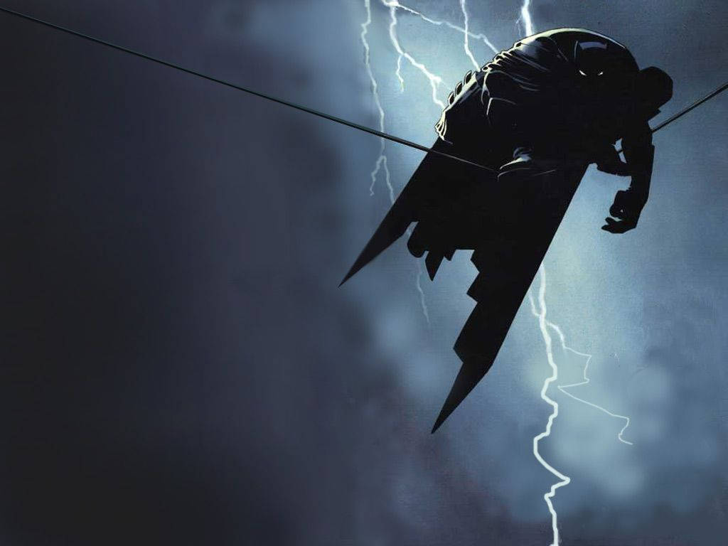 Fundal cu Batman pe cablu și fulgere — Batman Fundal
