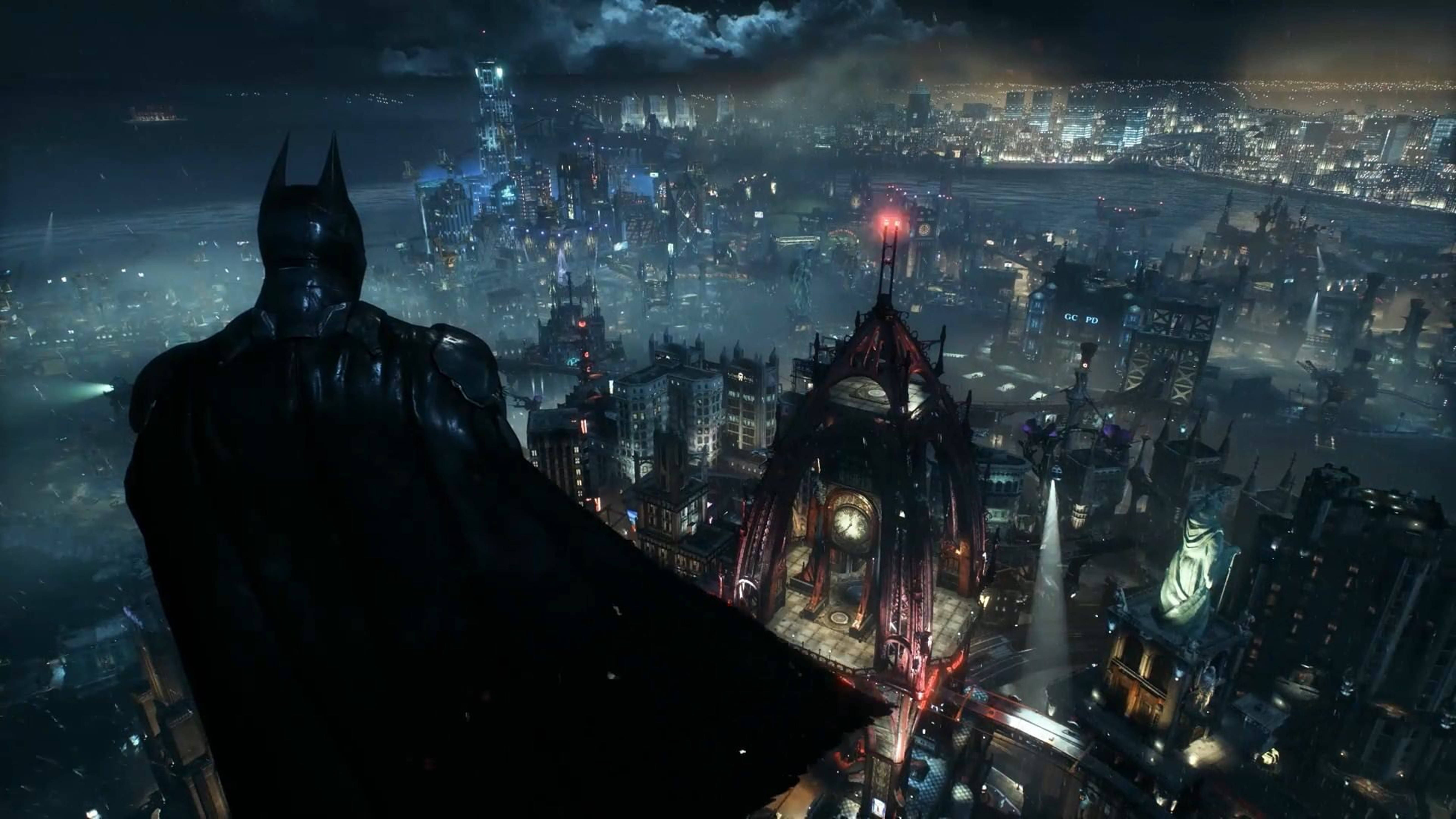 Batman privind deasupra Arkham City 4K Fundal