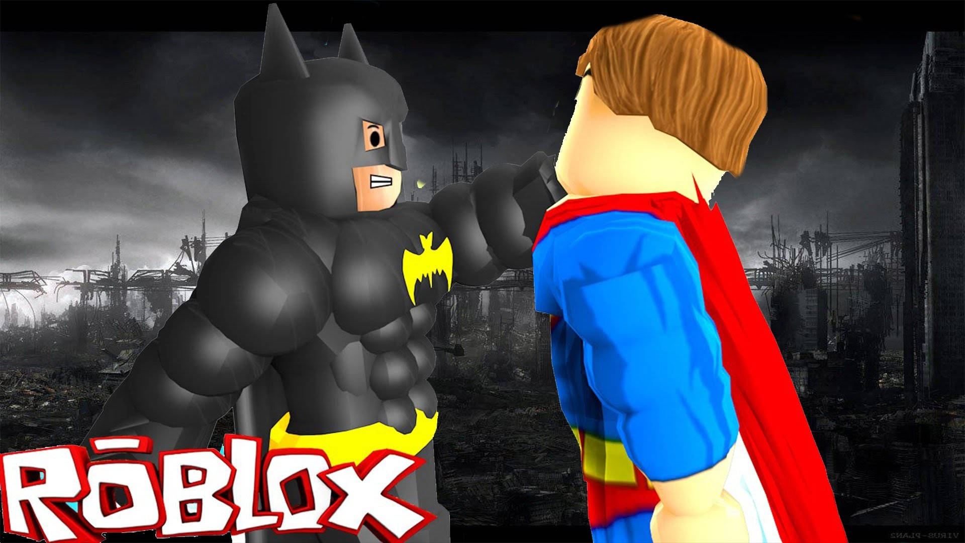 Batman și Superman în lumea Roblox Fundal